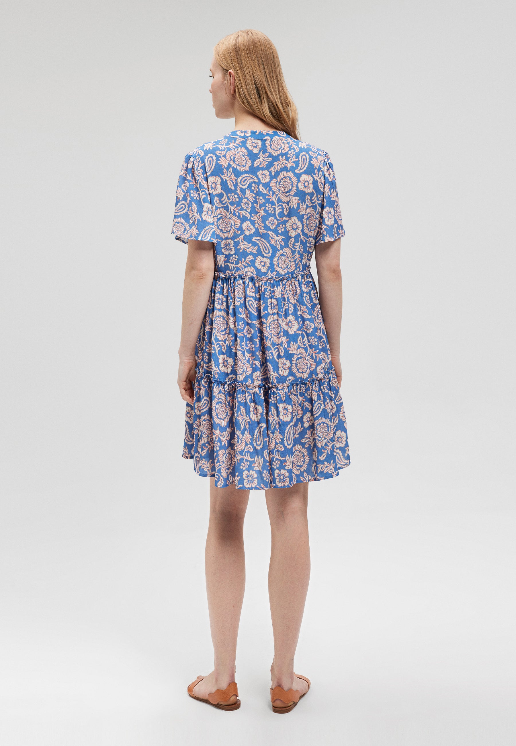 Easy Mini Dress in Blue Paisley Print Dresses Mavi   