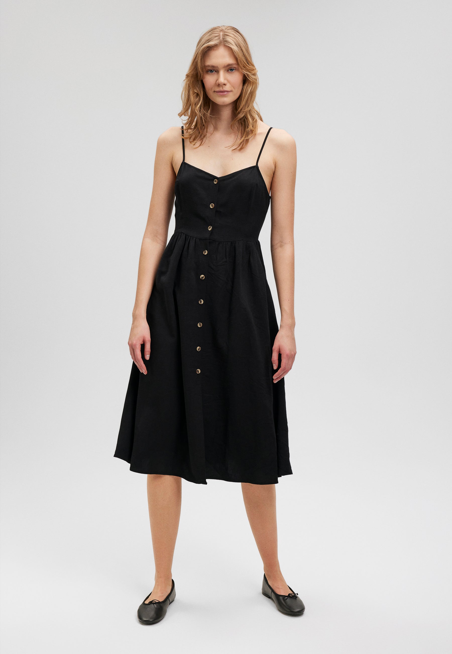 Button Up Dress in Black Dresses Mavi   