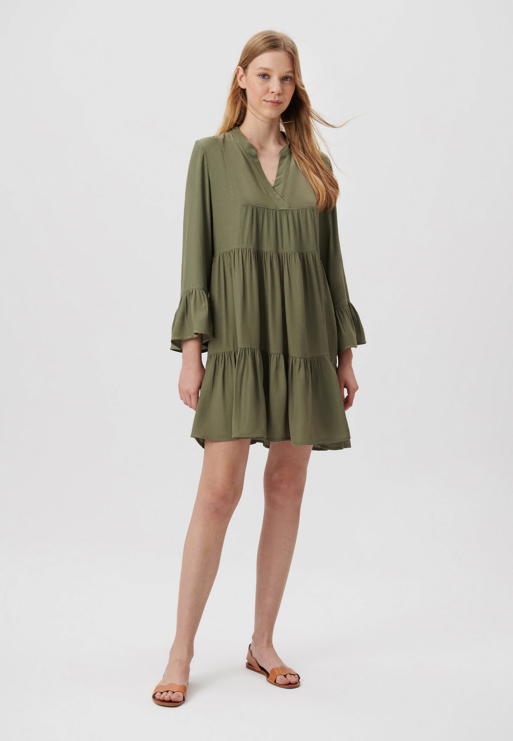 Woven Dress in Tea Leaf Dresses Mavi   