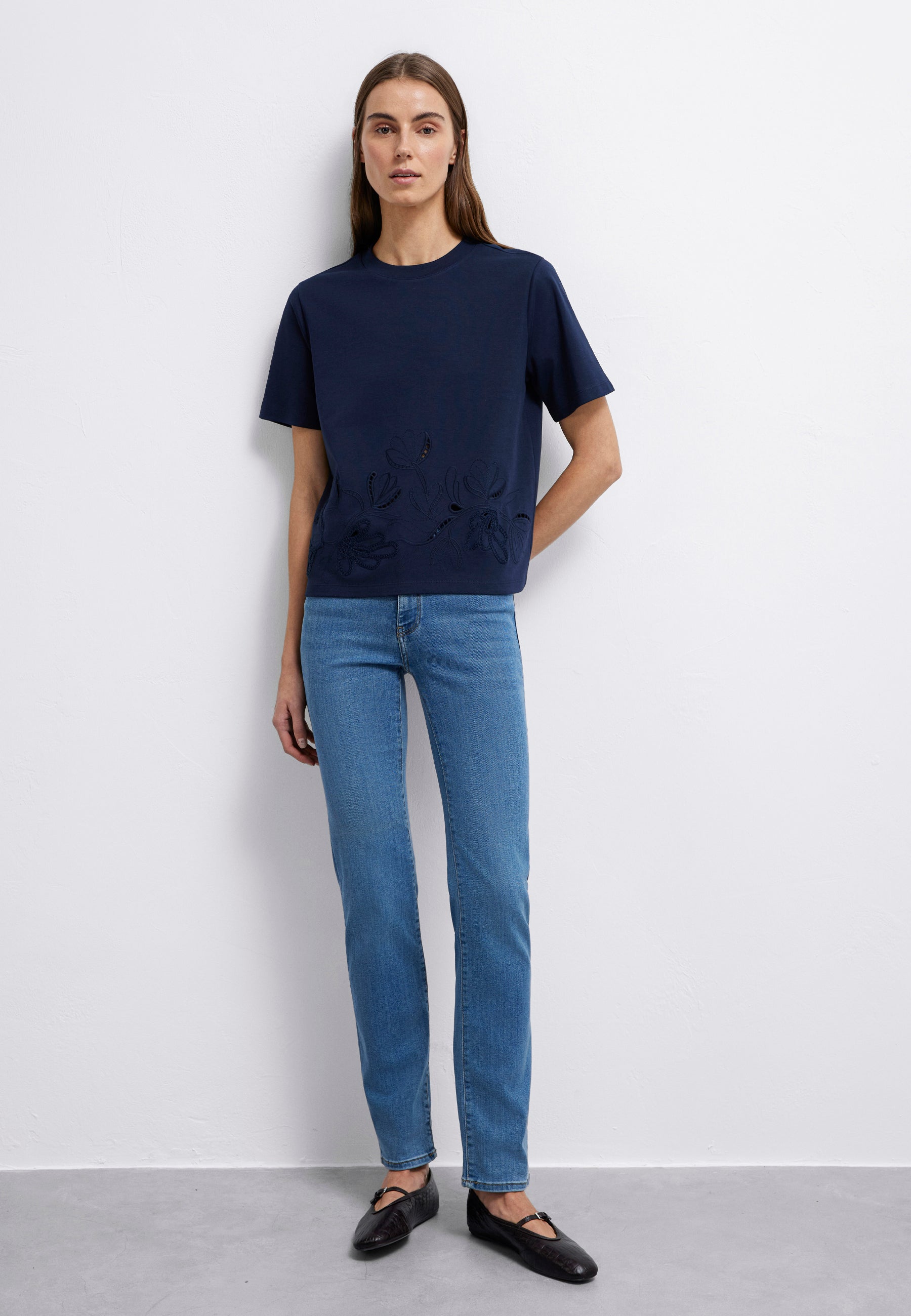 Short Sleeve Fashion Jersey in Navy Blazer T-Shirts Mavi