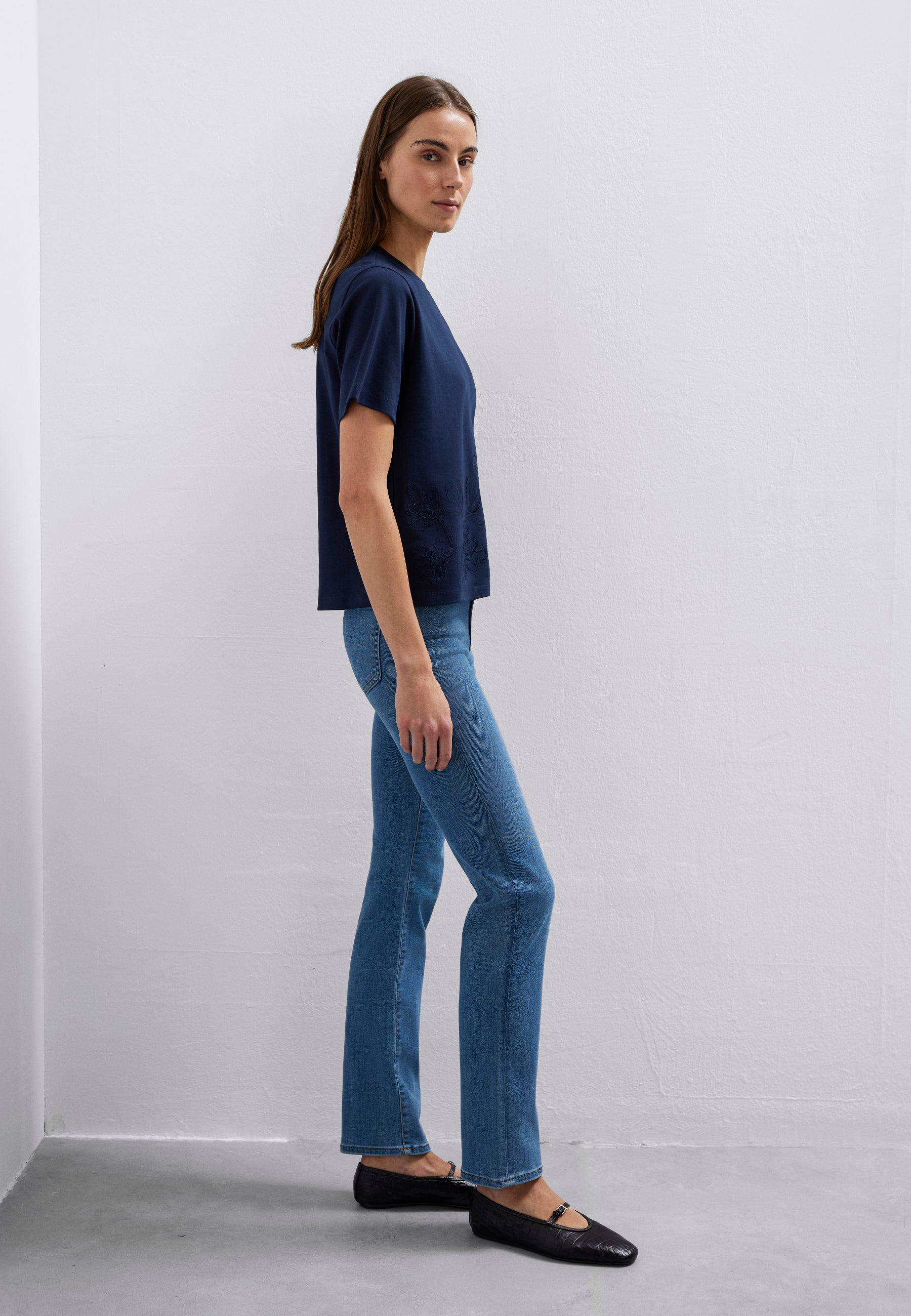 Short Sleeve Fashion Jersey in Navy Blazer T-Shirts Mavi