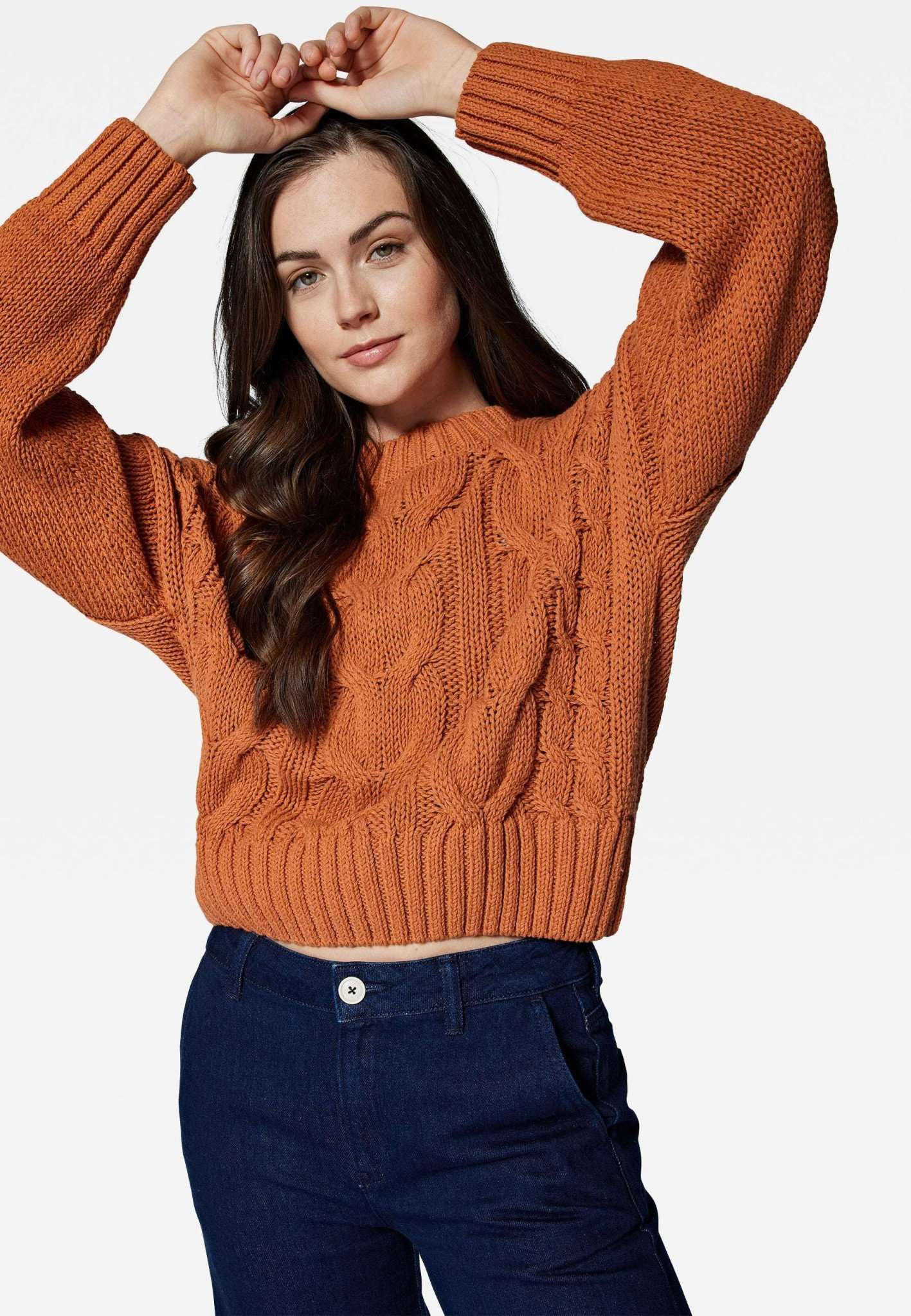 Crew Neck Sweater in Autumn Leaf Sweater Mavi   