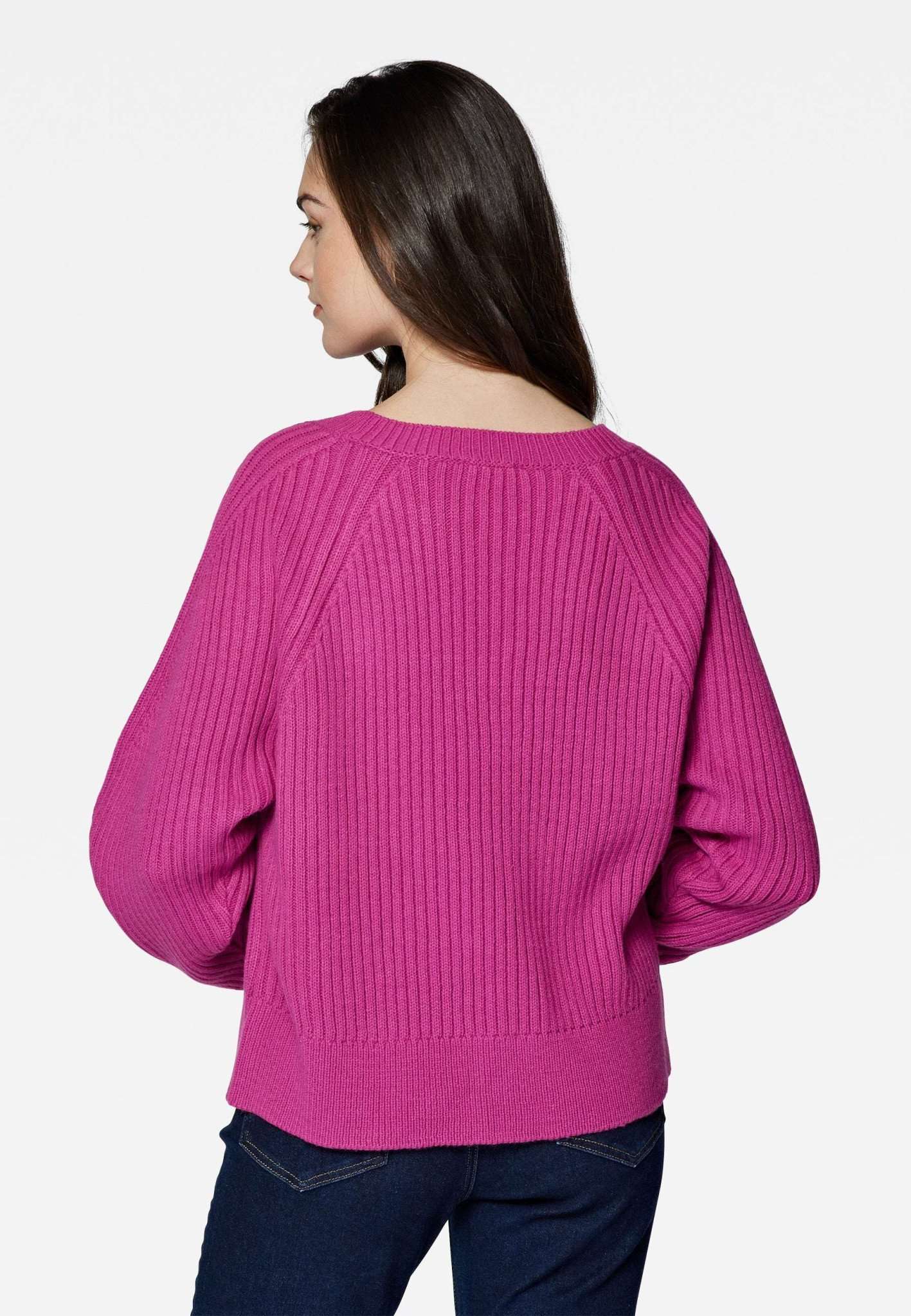 Crew Neck Sweater in Fuchsia Red Sweater Mavi   