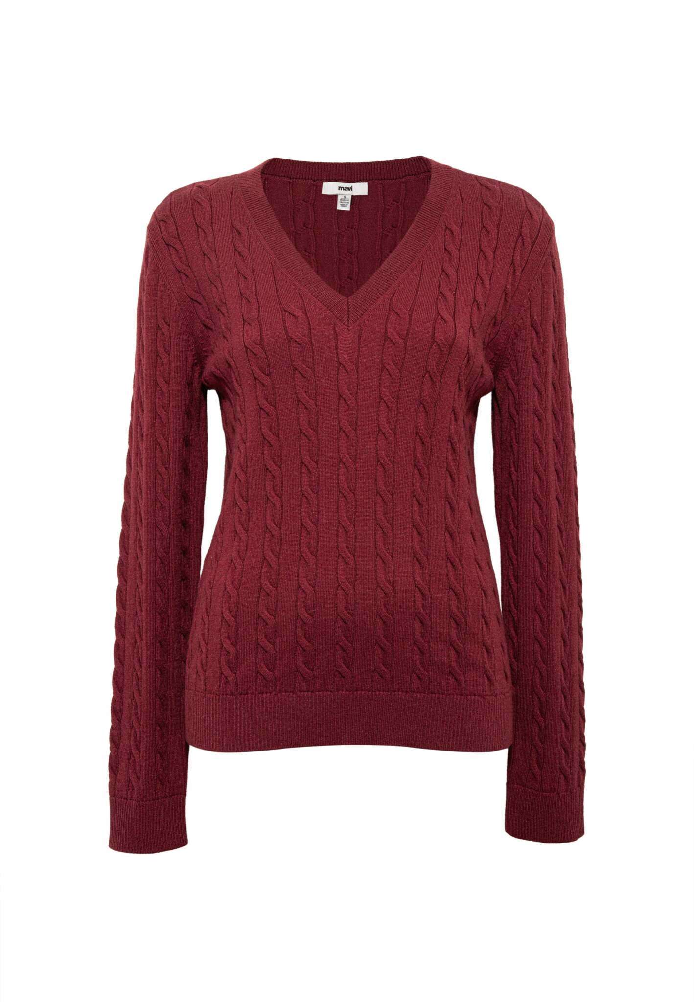 V-neck sweater in cordovan sweater Mavi