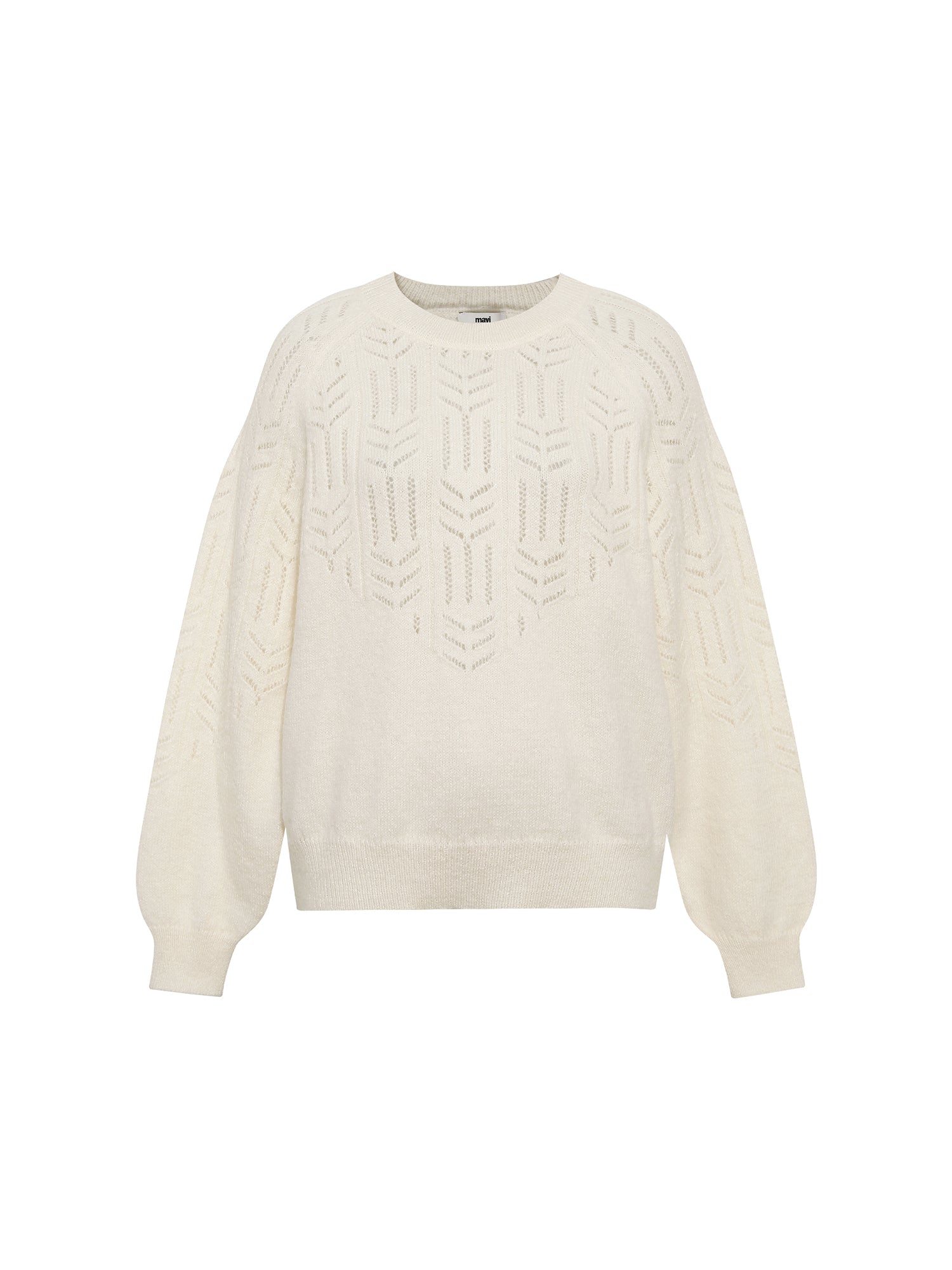 Crew Neck Sweater in Antique White Sweater Mavi   