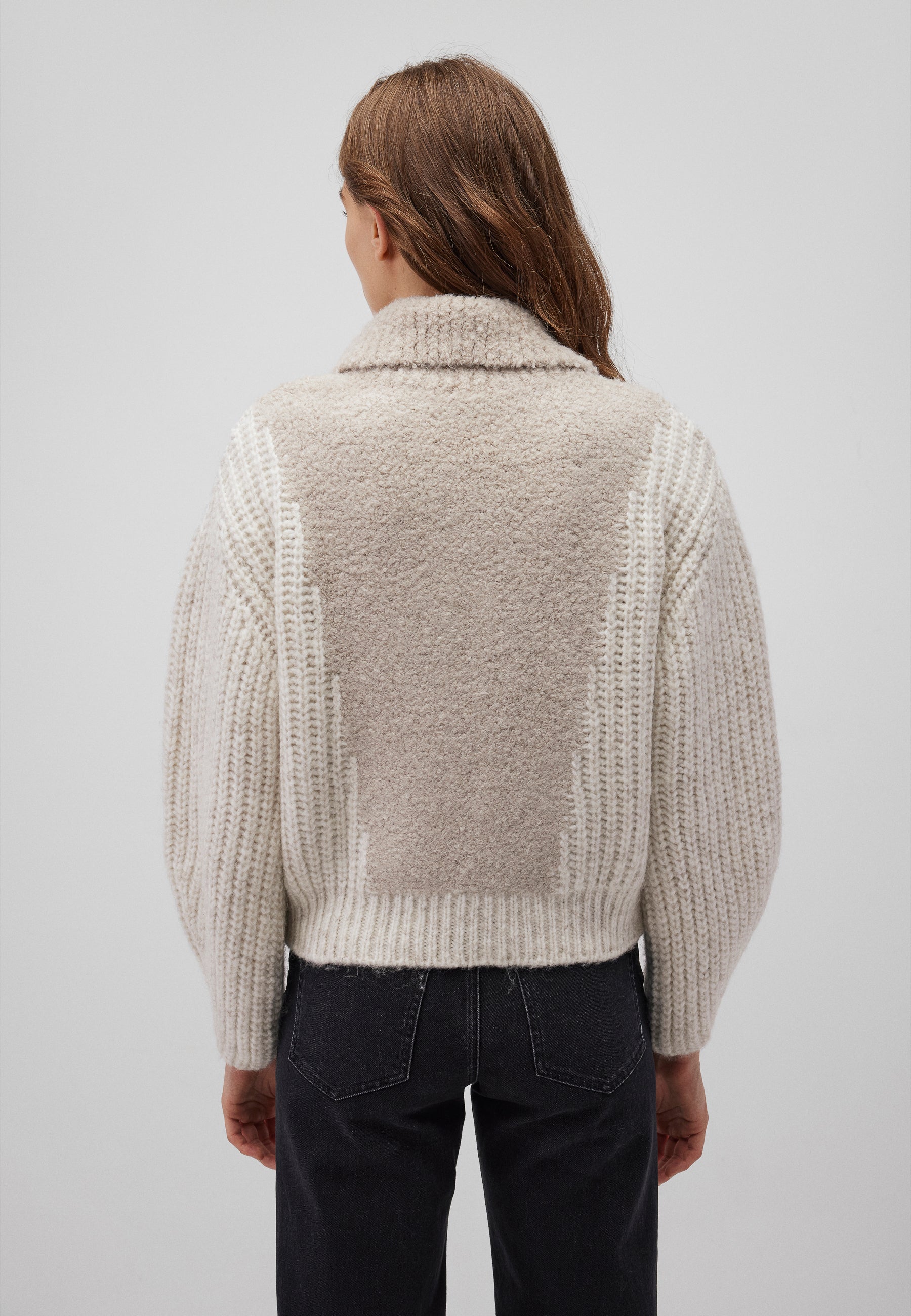 Zip Cardigan in Pumice Stone Cardigans Mavi   