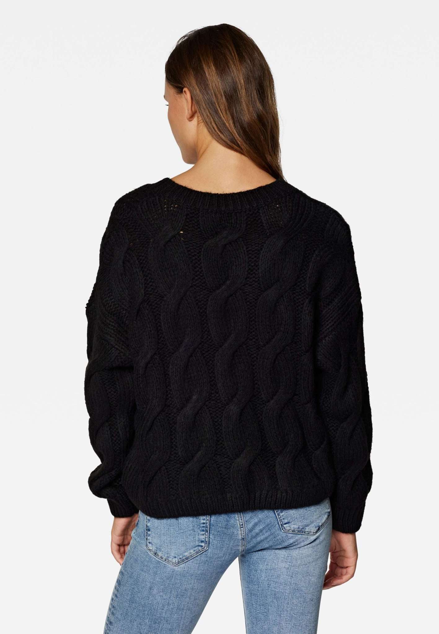 V Neck Sweater in Black Sweater Mavi   