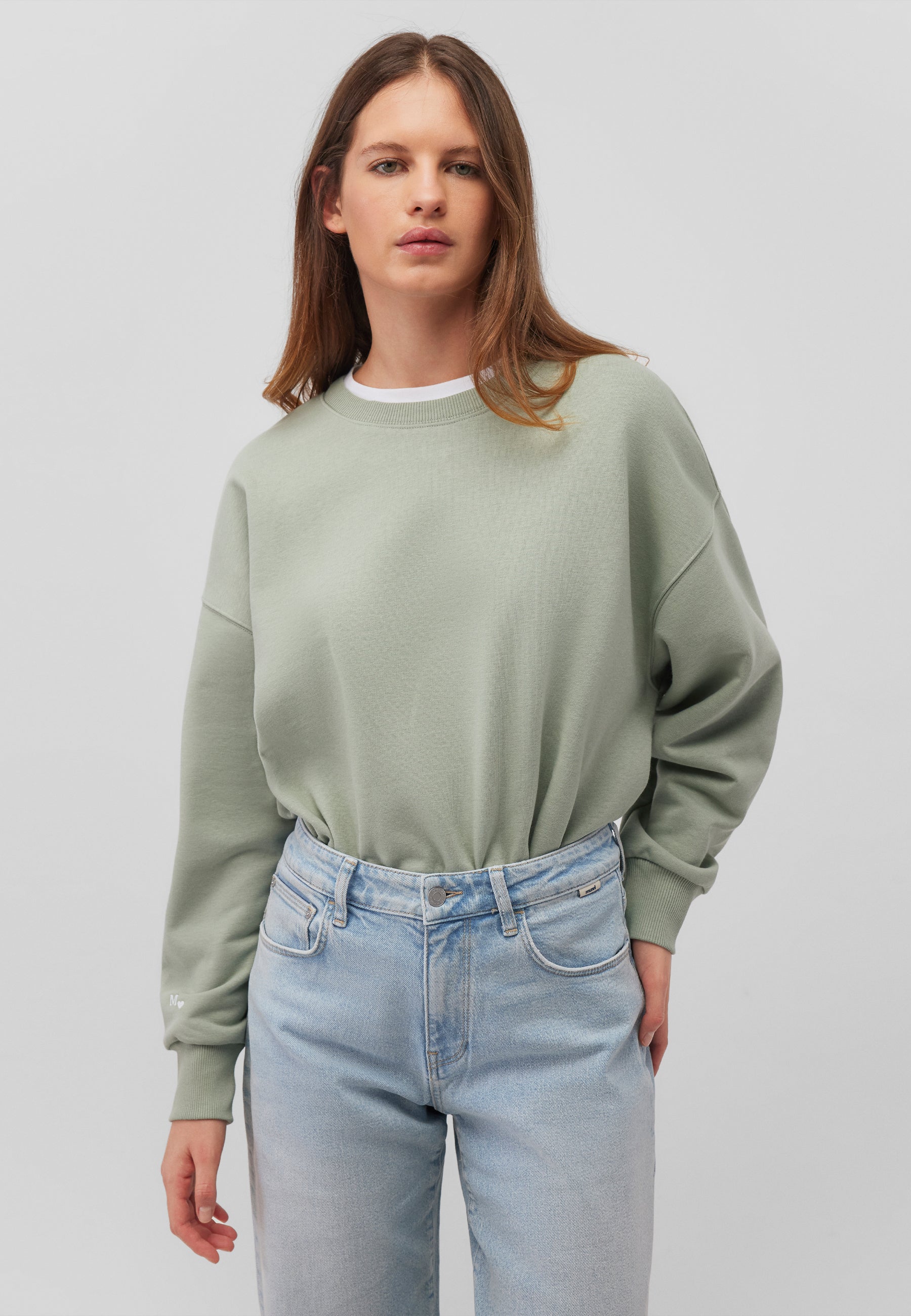 Crew neck sweatshirt in Lily Pad Sweatshirts Mavi