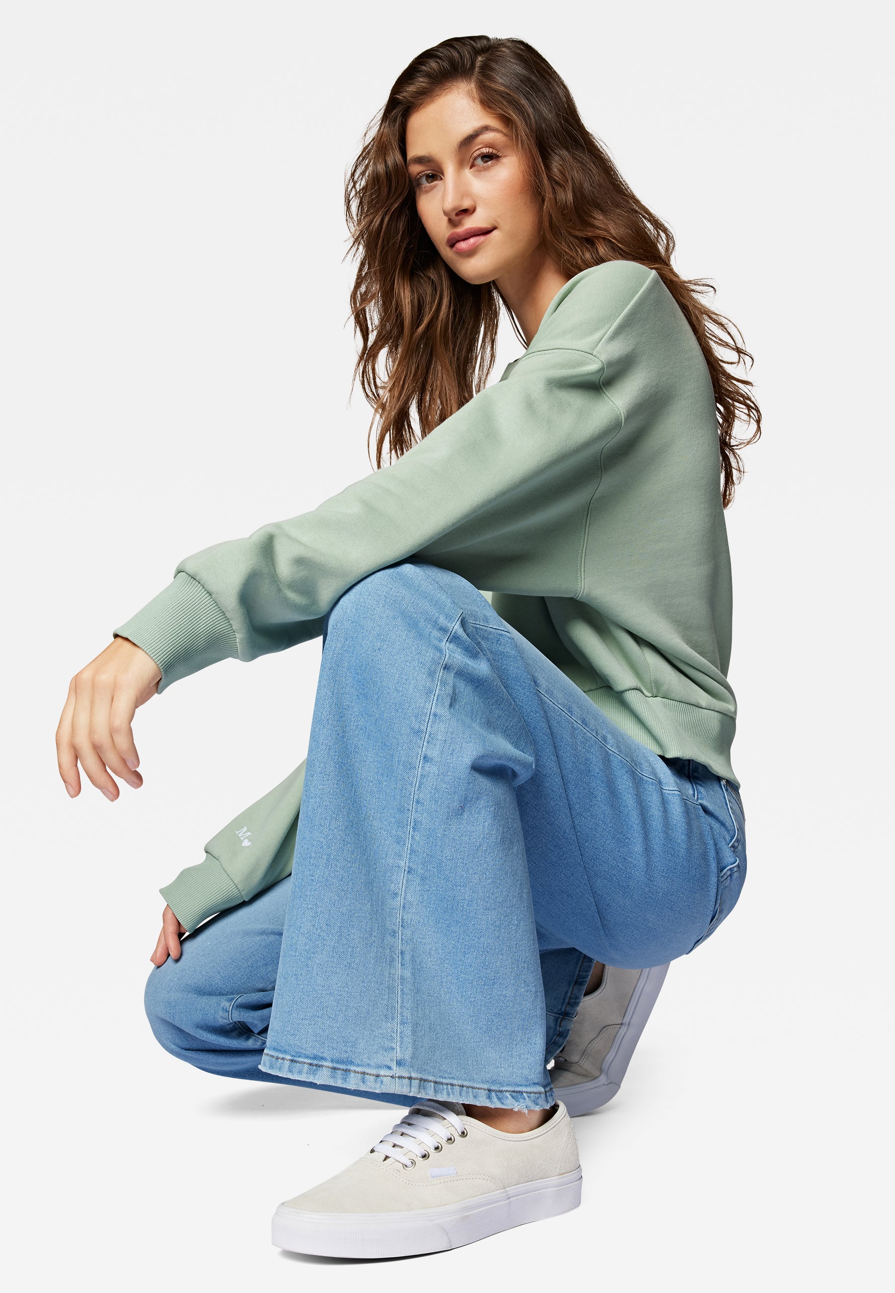 Crew neck sweatshirt in Jadeite Sweatshirts Mavi   