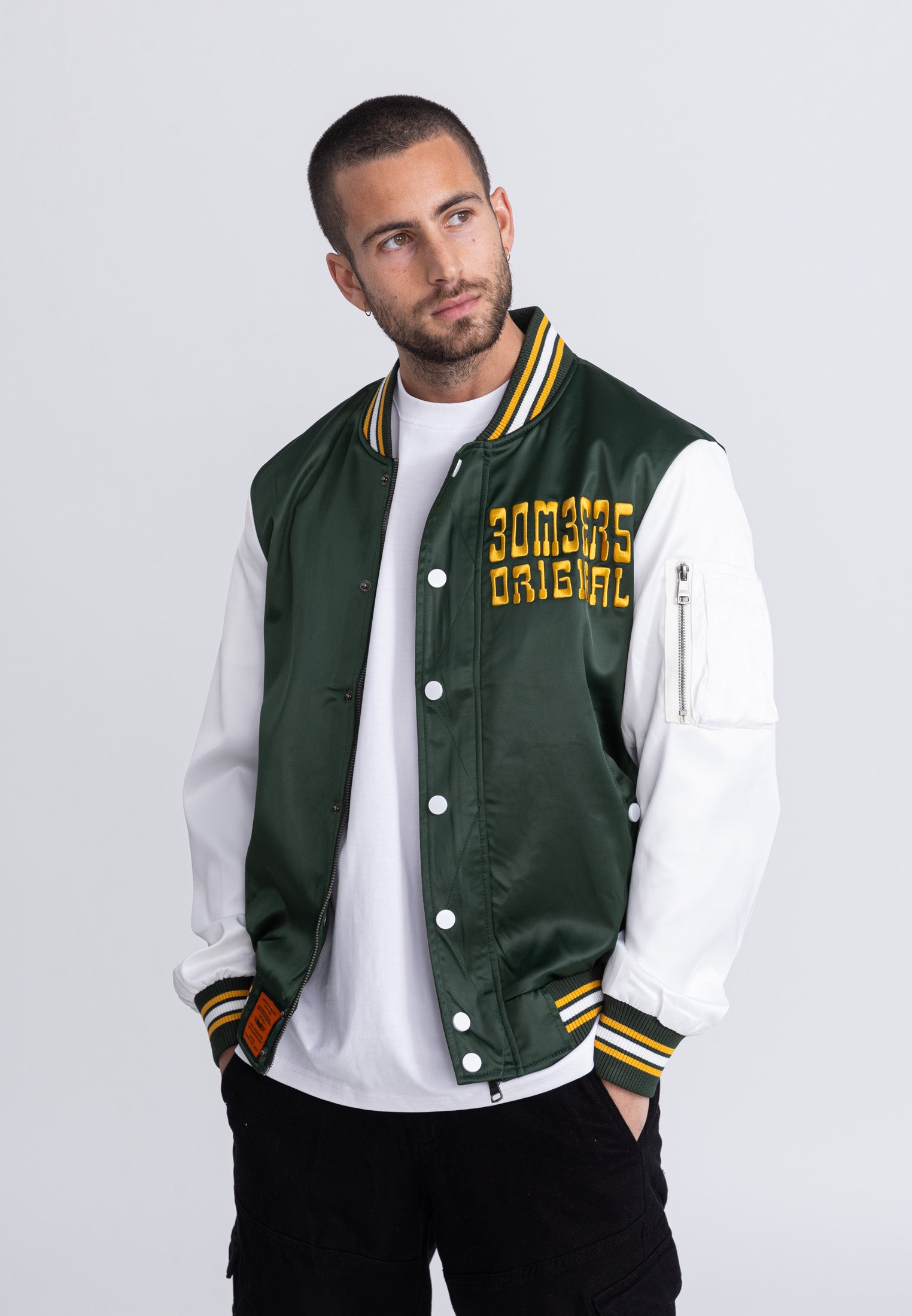 March M bomber jacket in Green/White Jackets Bombers Original   