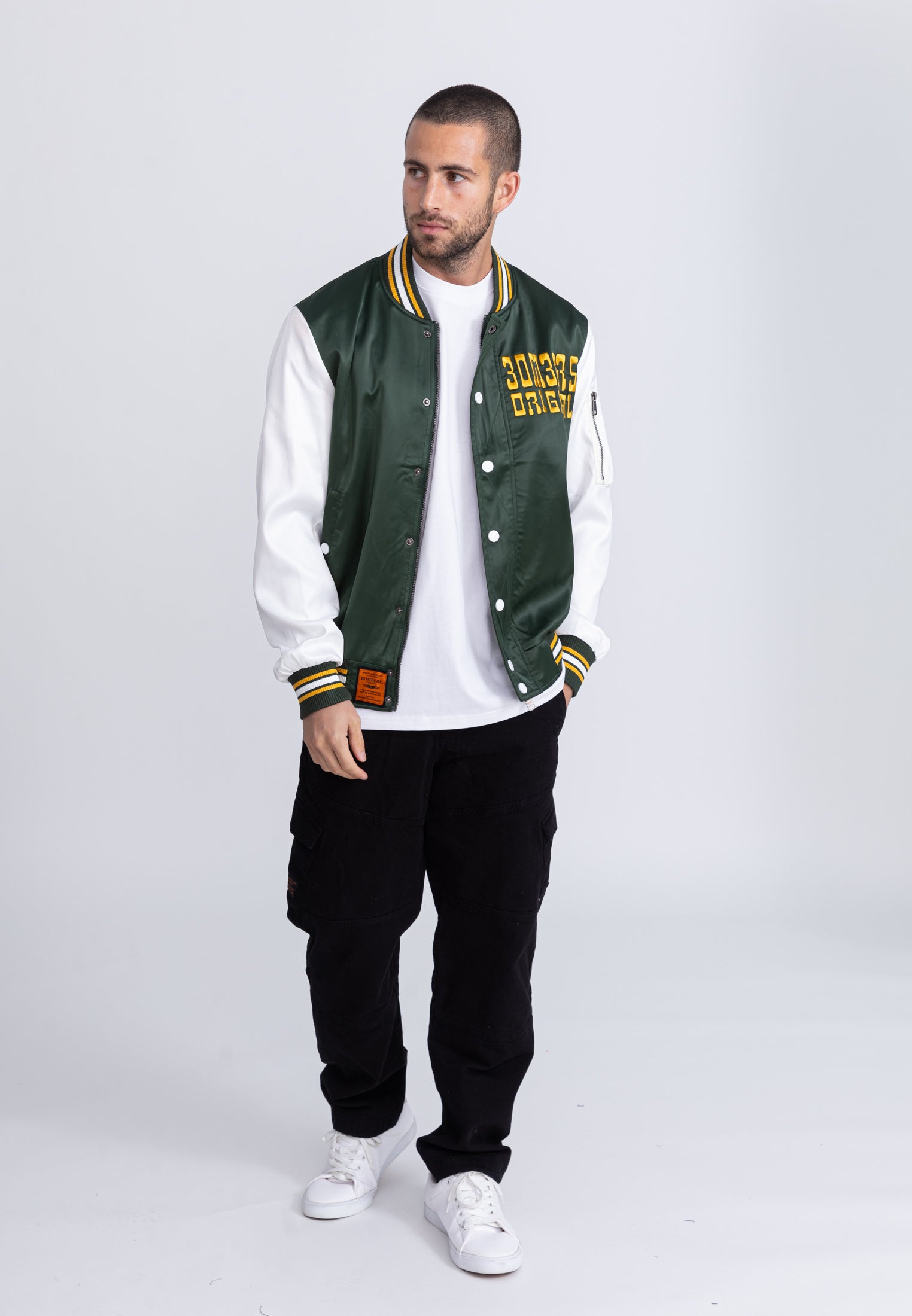 March M bomber jacket in Green/White Jackets Bombers Original   