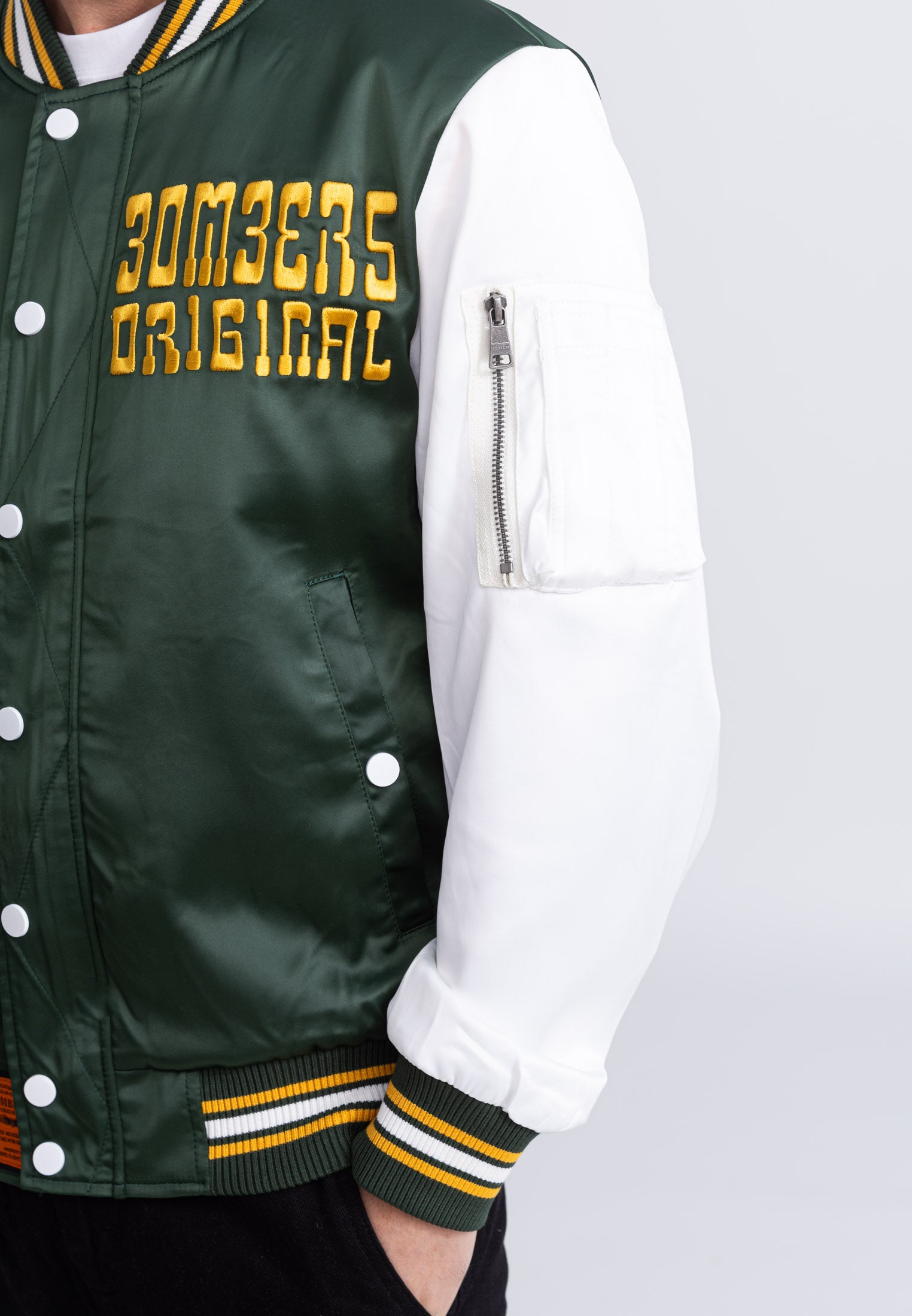 March M bomber jacket in Green/White Jackets Bombers Original   