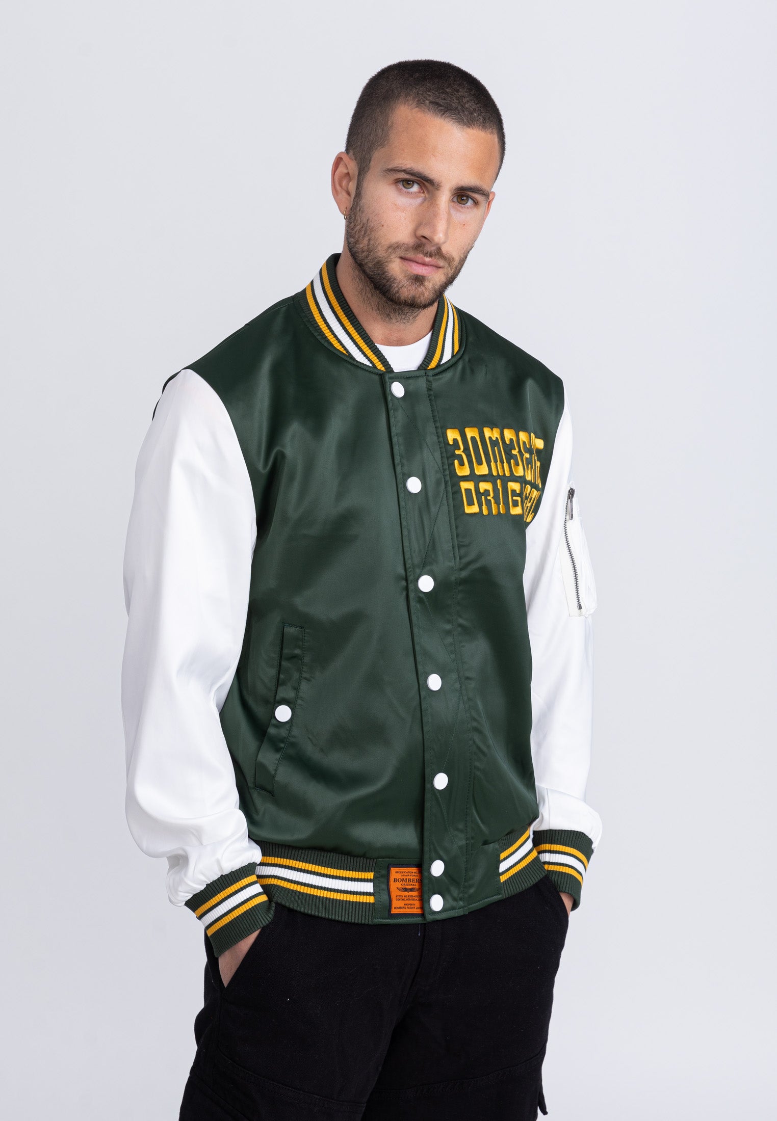 March M bomber jacket in Green/White Jackets Bombers Original   