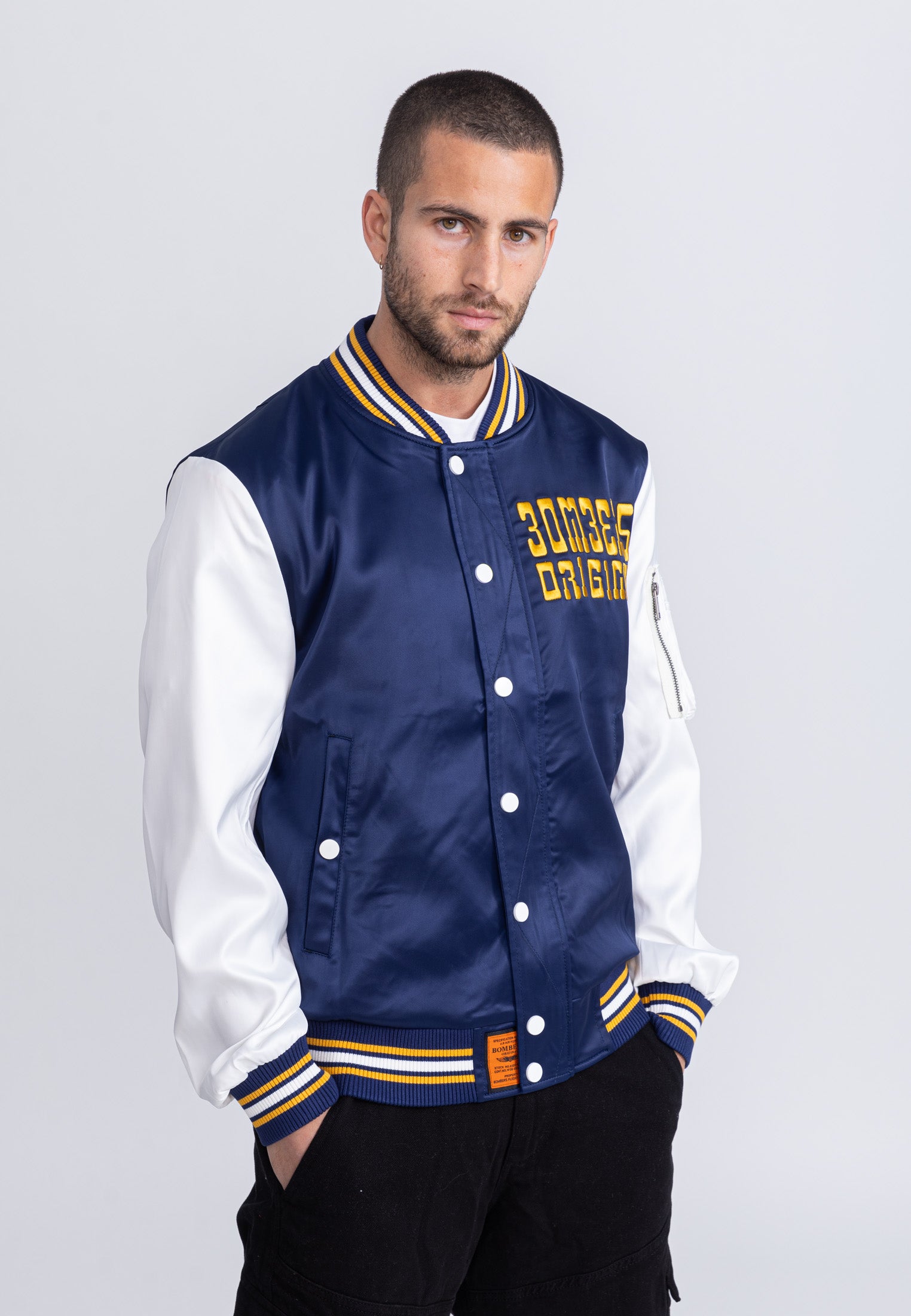 March M bomber jacket in Navy/White Jackets Bombers Original   