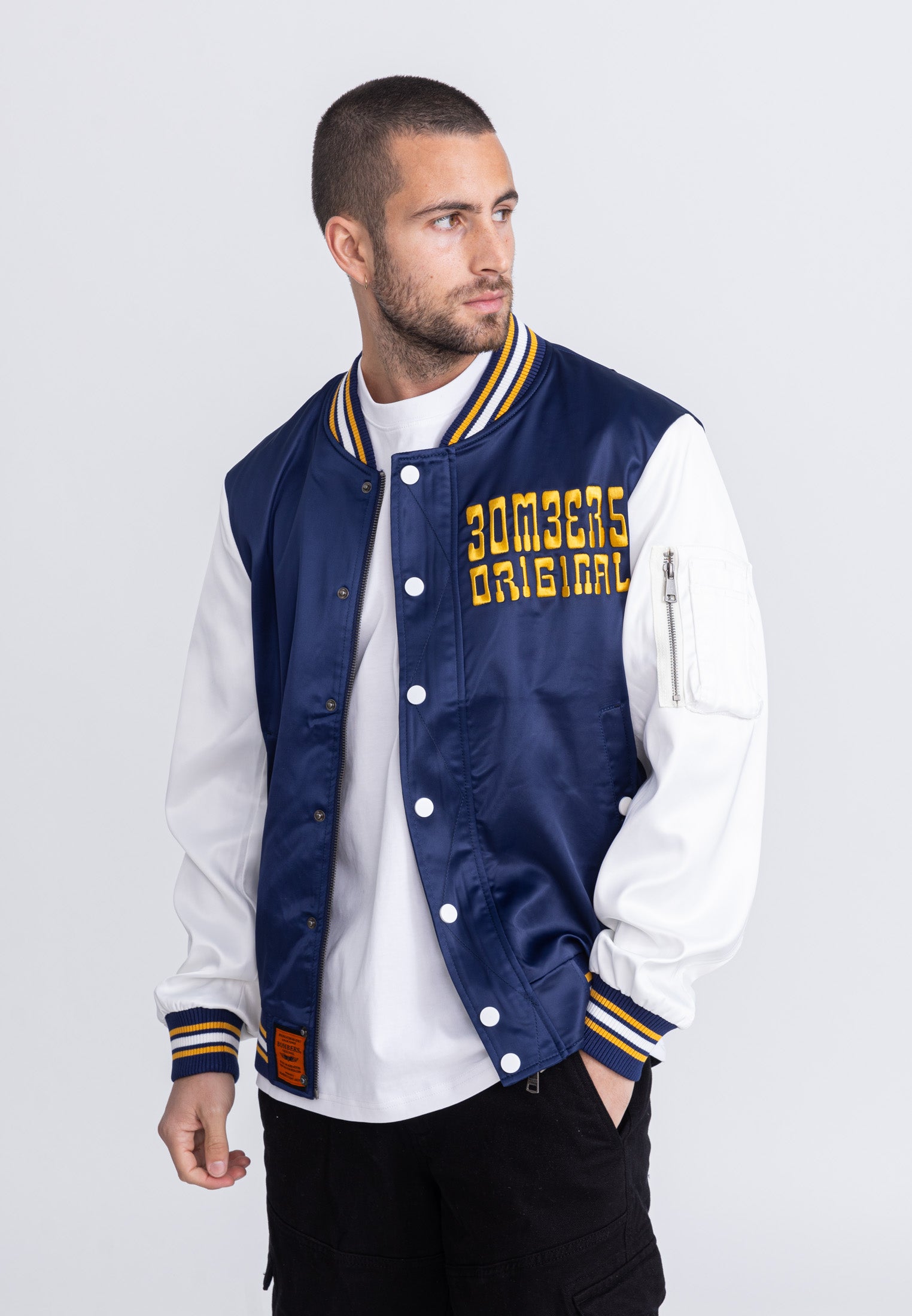 March M bomber jacket in Navy/White Jackets Bombers Original   