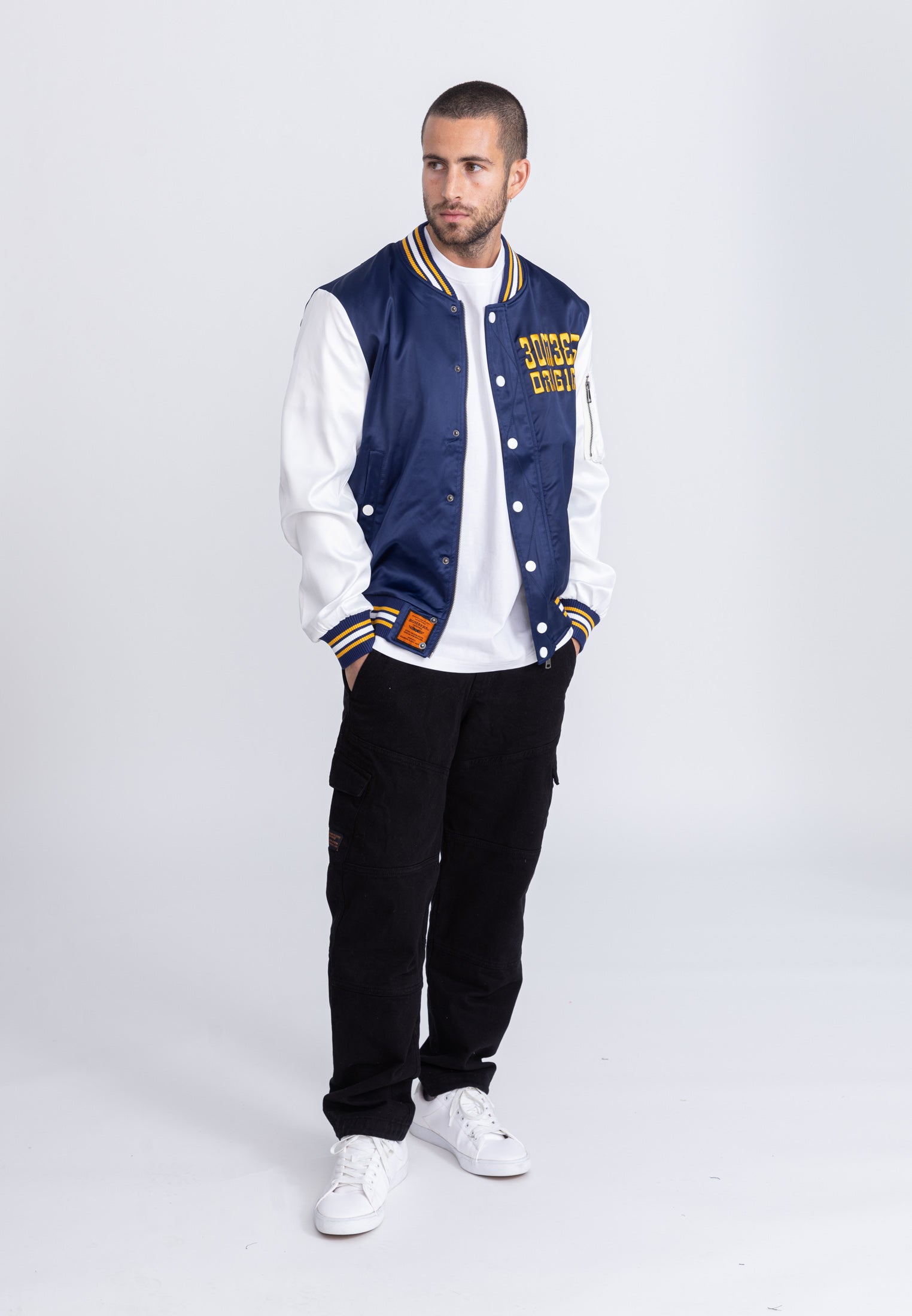 March M bomber jacket in Navy/White Jackets Bombers Original   