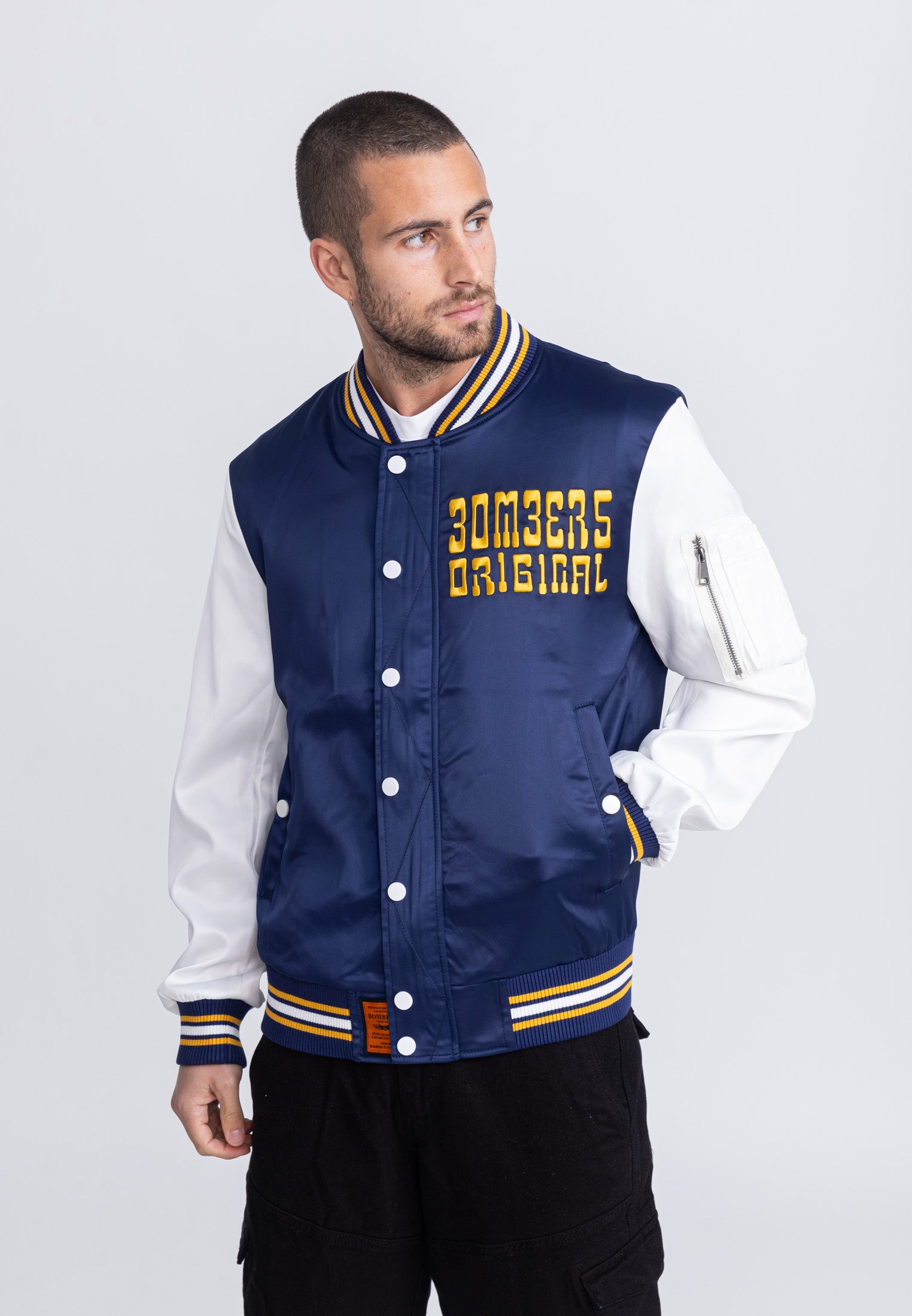 March M bomber jacket in Navy/White Jackets Bombers Original   