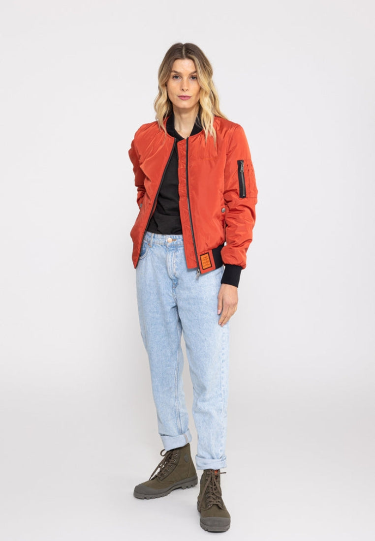 Max W Bomber Jacket in Red Rust Jackets Bombers Original   