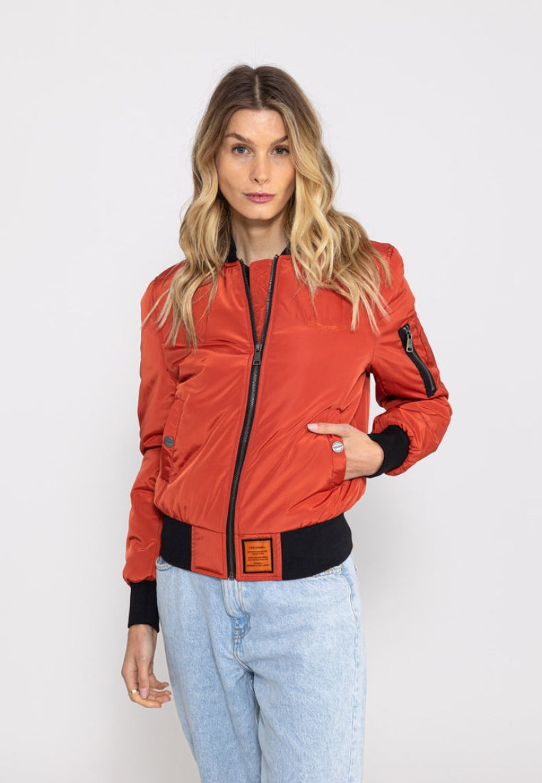 Max W Bomber Jacket in Red Rust Jackets Bombers Original   