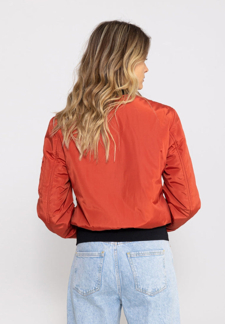 Max W Bomber Jacket in Red Rust Jackets Bombers Original   