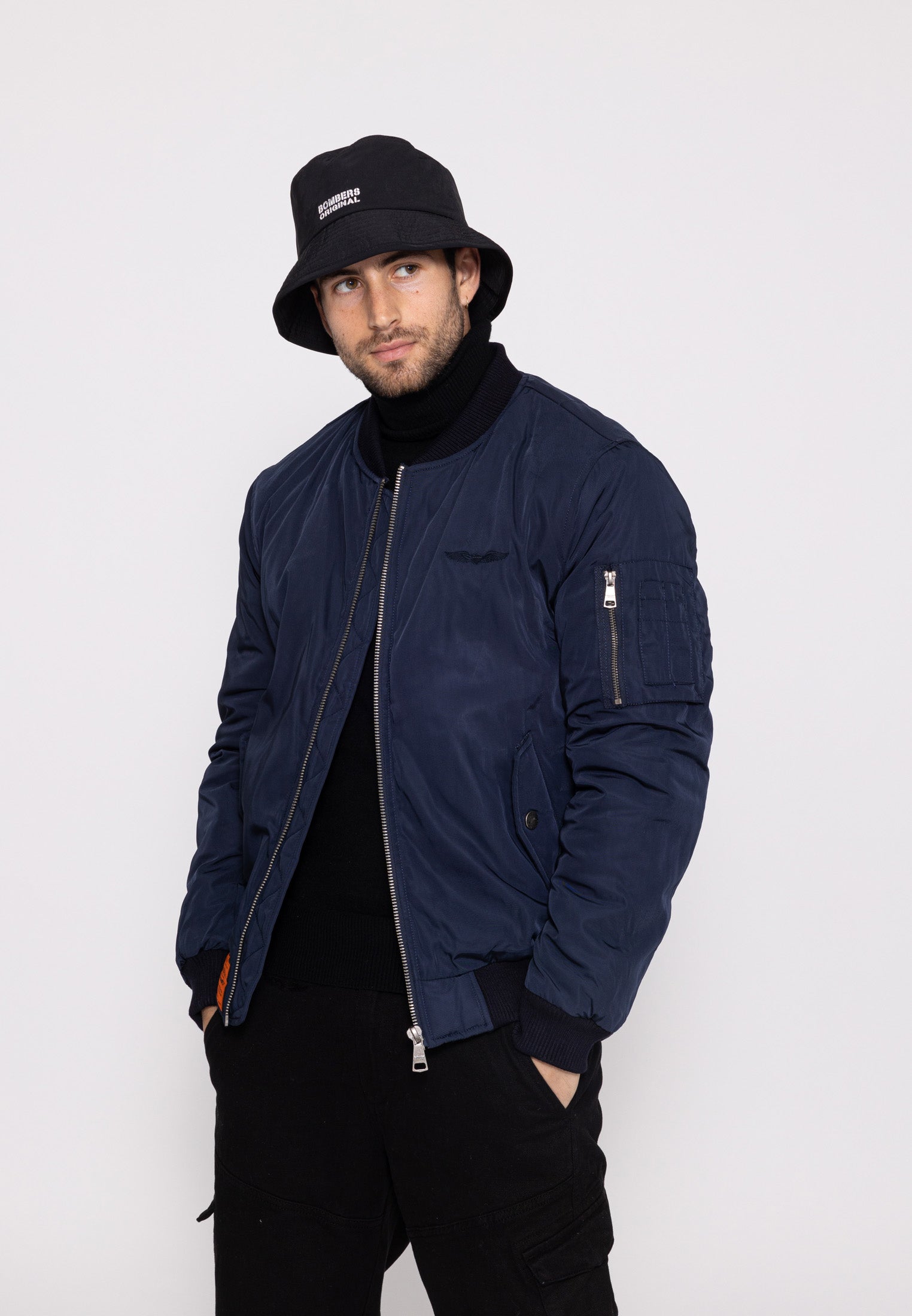 Original M Bomber Jacket in Navy Jackets Bombers Original   