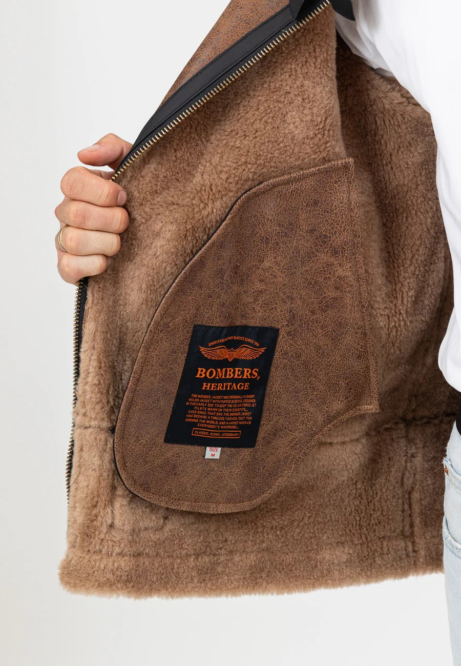 RB3-M leather jacket in brown