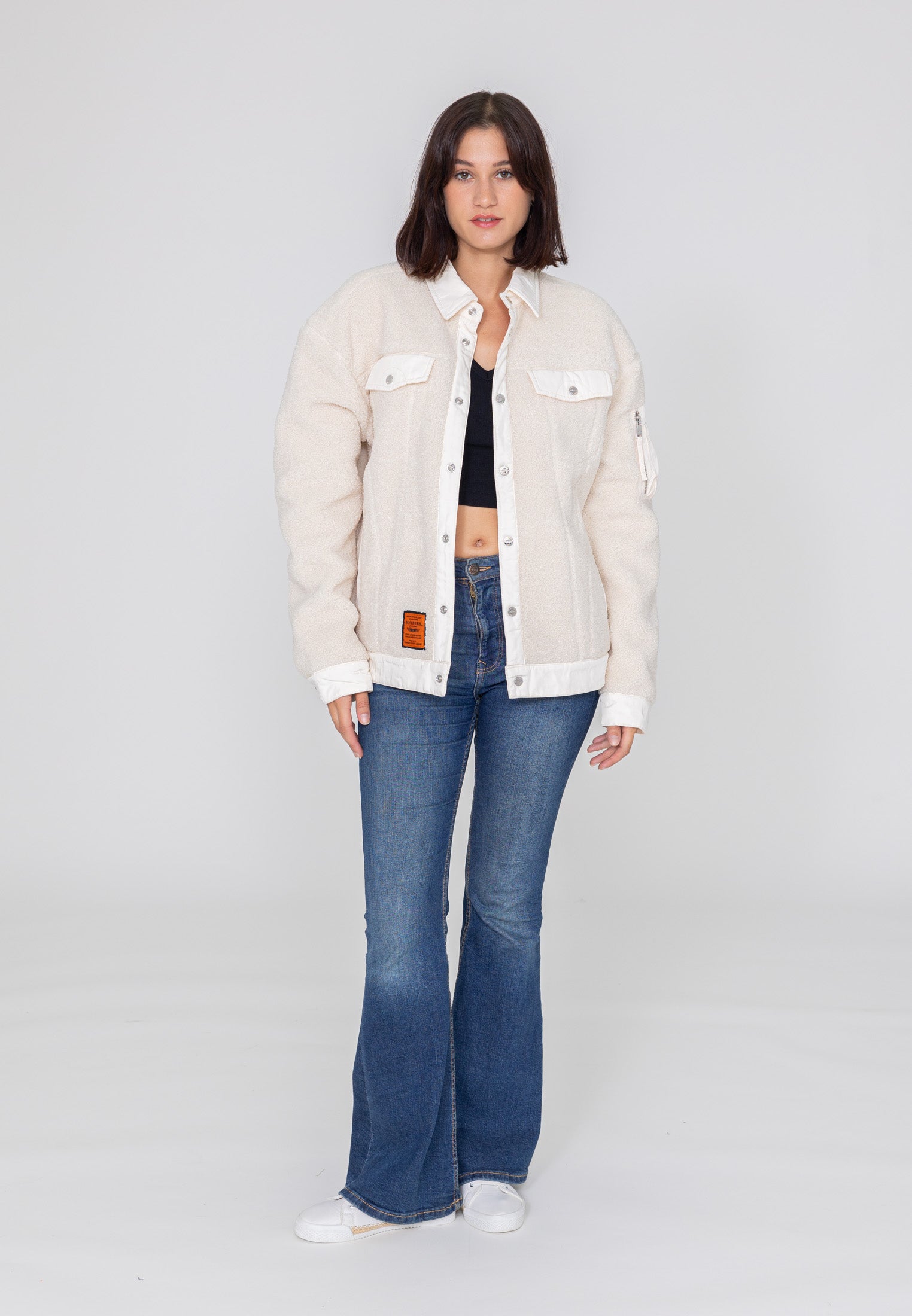 Saratoga U Sherpa jacket in Cream Jackets Bombers Original   