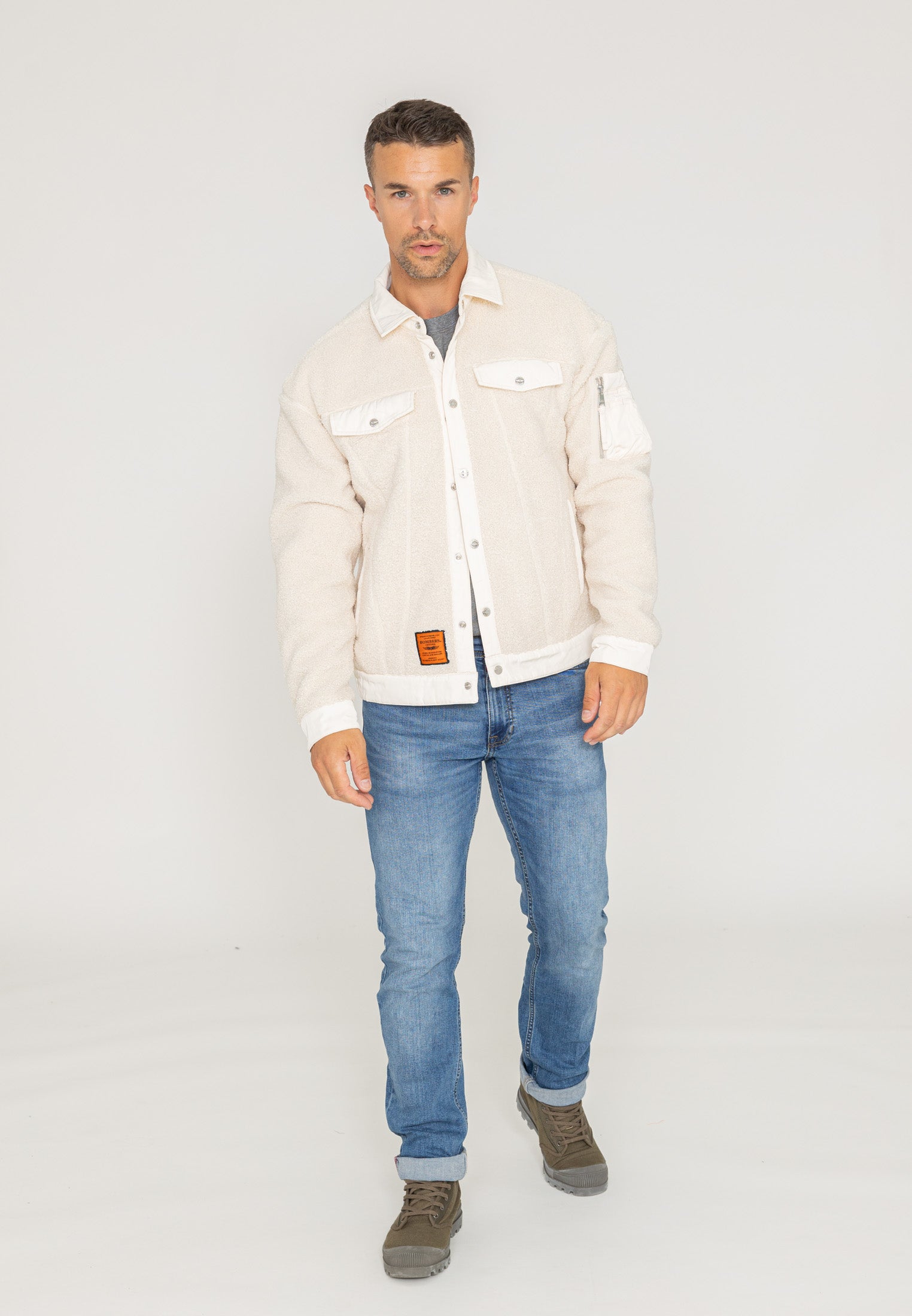 Saratoga U Sherpa jacket in Cream Jackets Bombers Original   