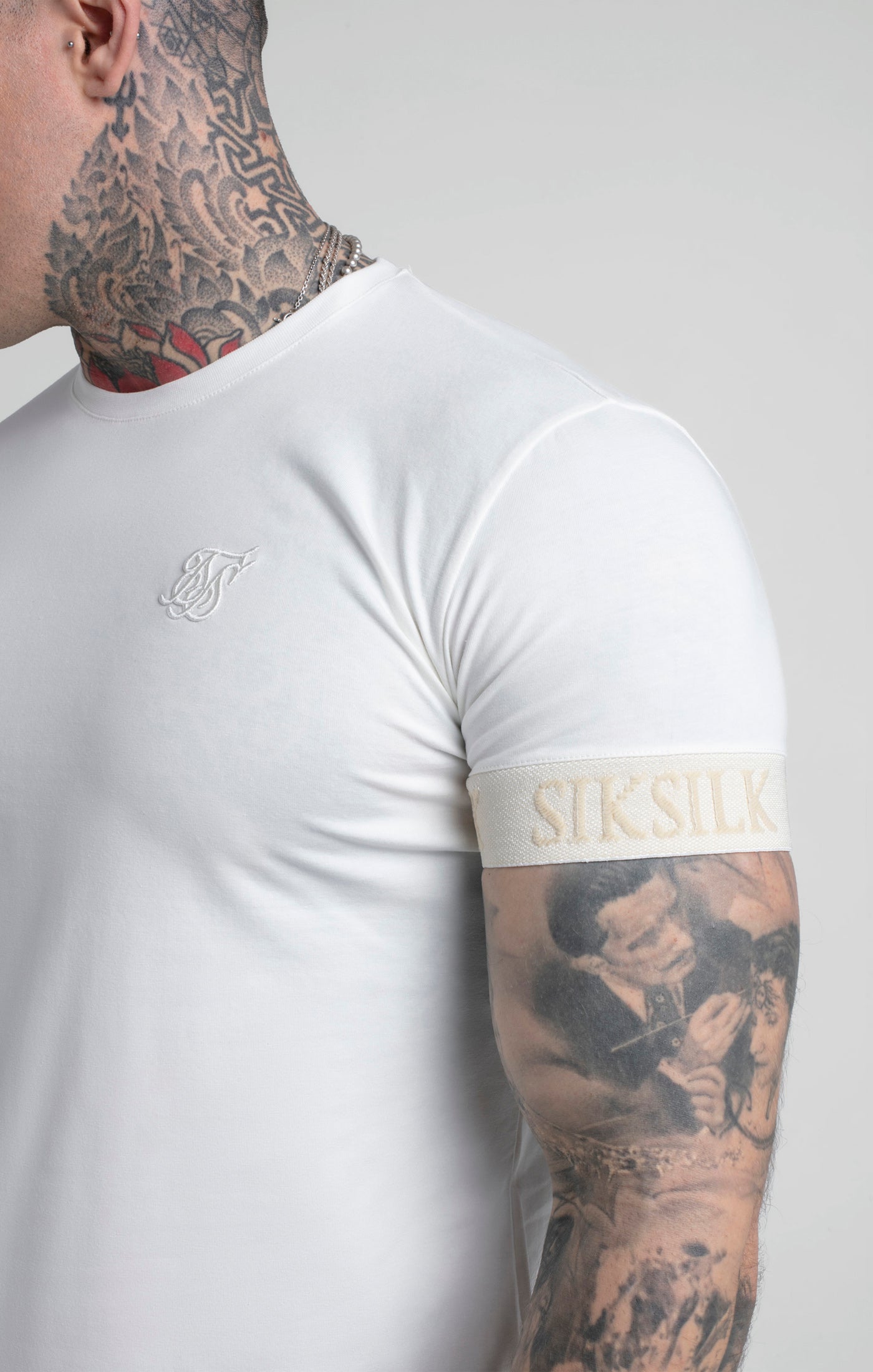 Elastic Cuff T-Shirt in Ecru T-Shirts SikSilk   