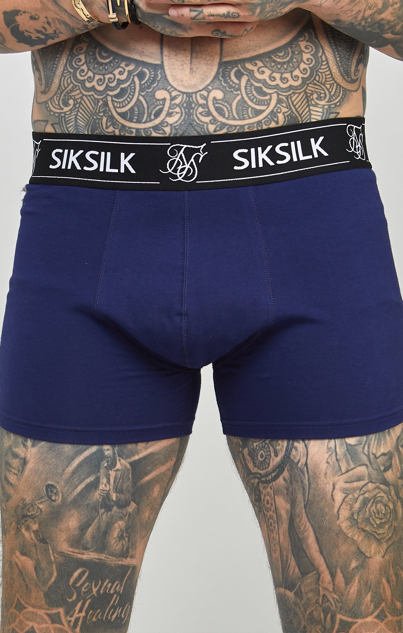 Multi 3 Pack Boxer in Black, Navy, Burgundy Underwear SikSilk   