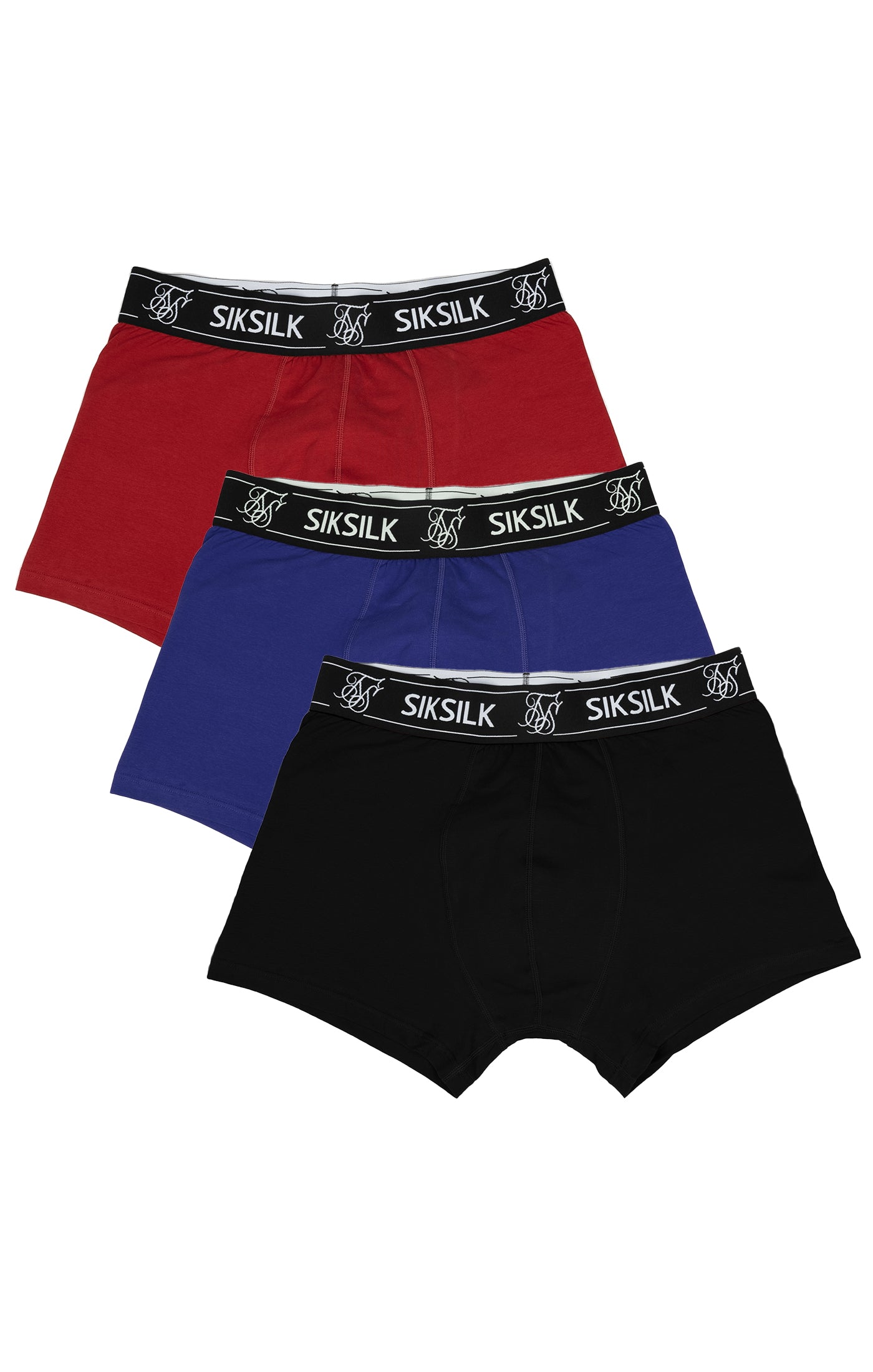 Multi 3 Pack Boxer in Black, Navy, Burgundy Underwear SikSilk   