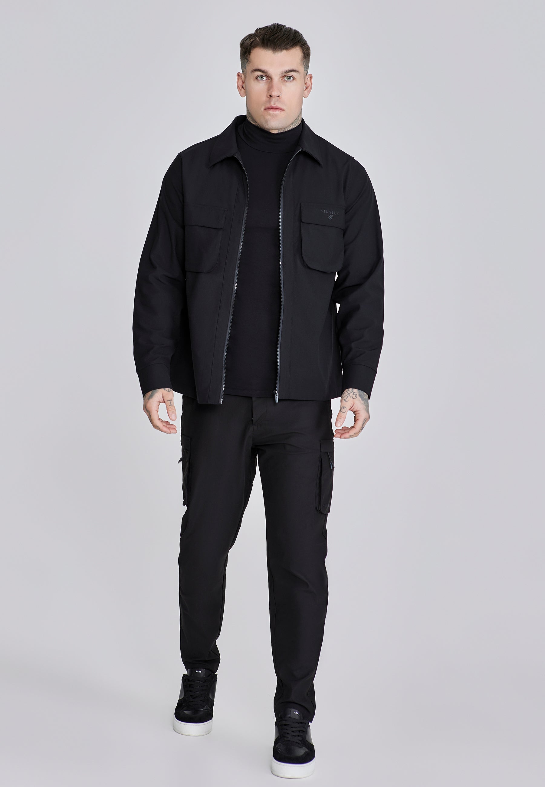 Utility Overshirt in Black Shirts SikSilk