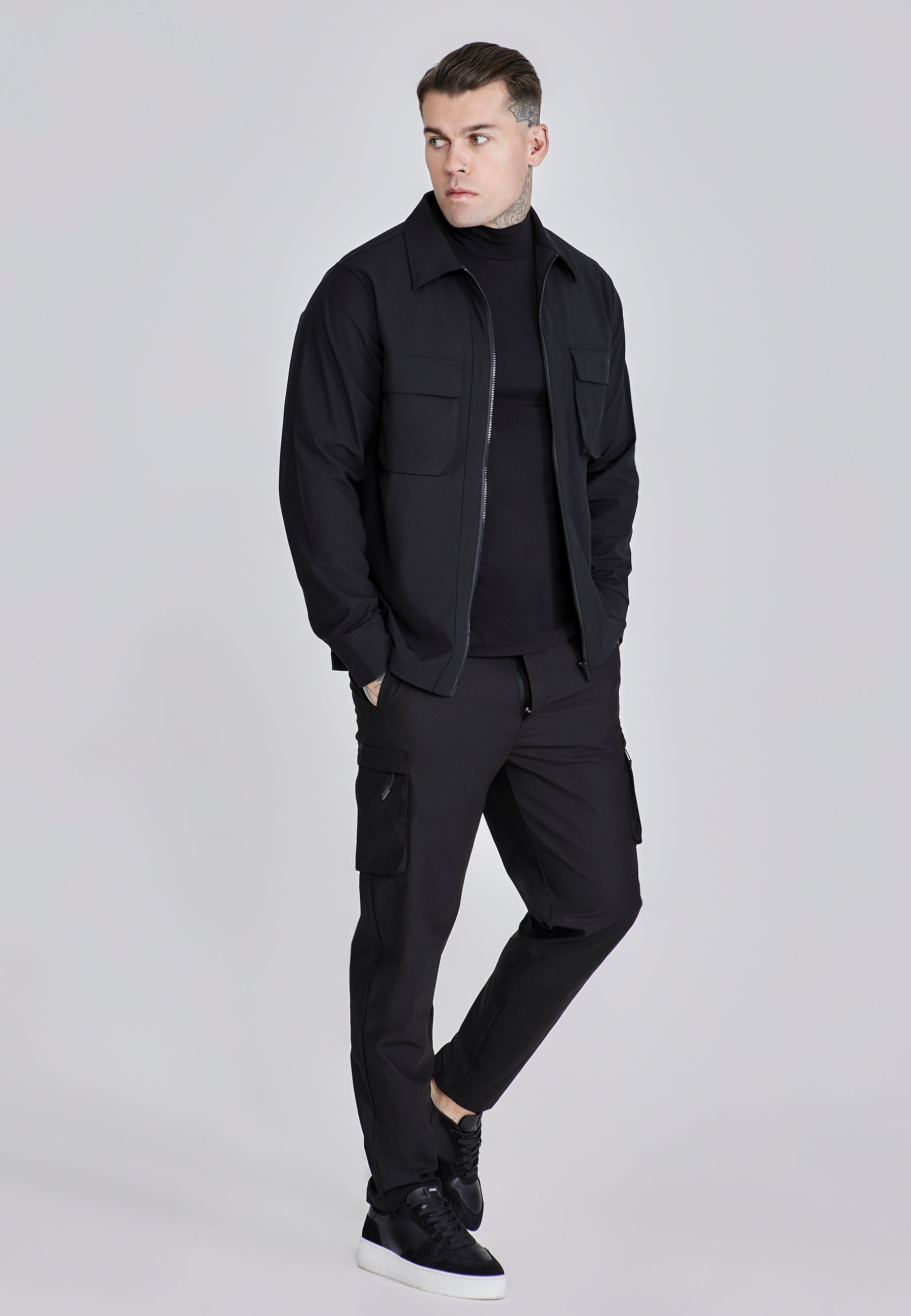 Utility Overshirt in Black Shirts SikSilk