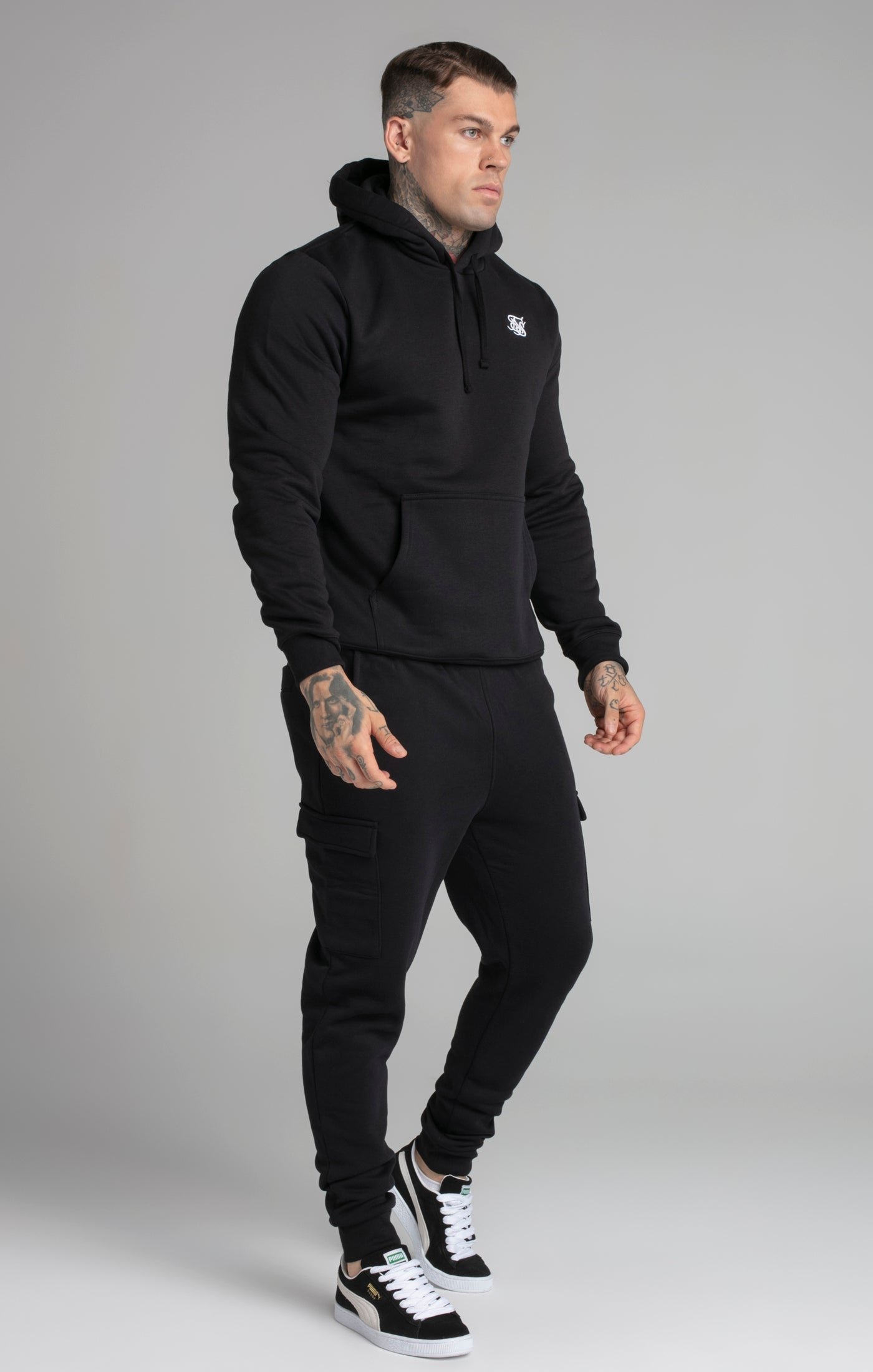 Essential Overhead Hoodie in Black Hoodie SikSilk   