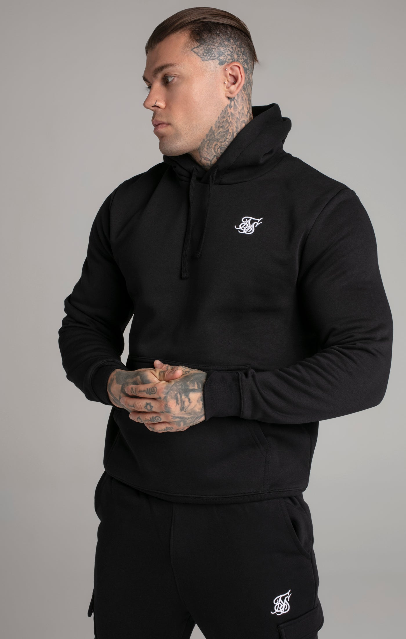 Essential Overhead Hoodie in Black Hoodie SikSilk   