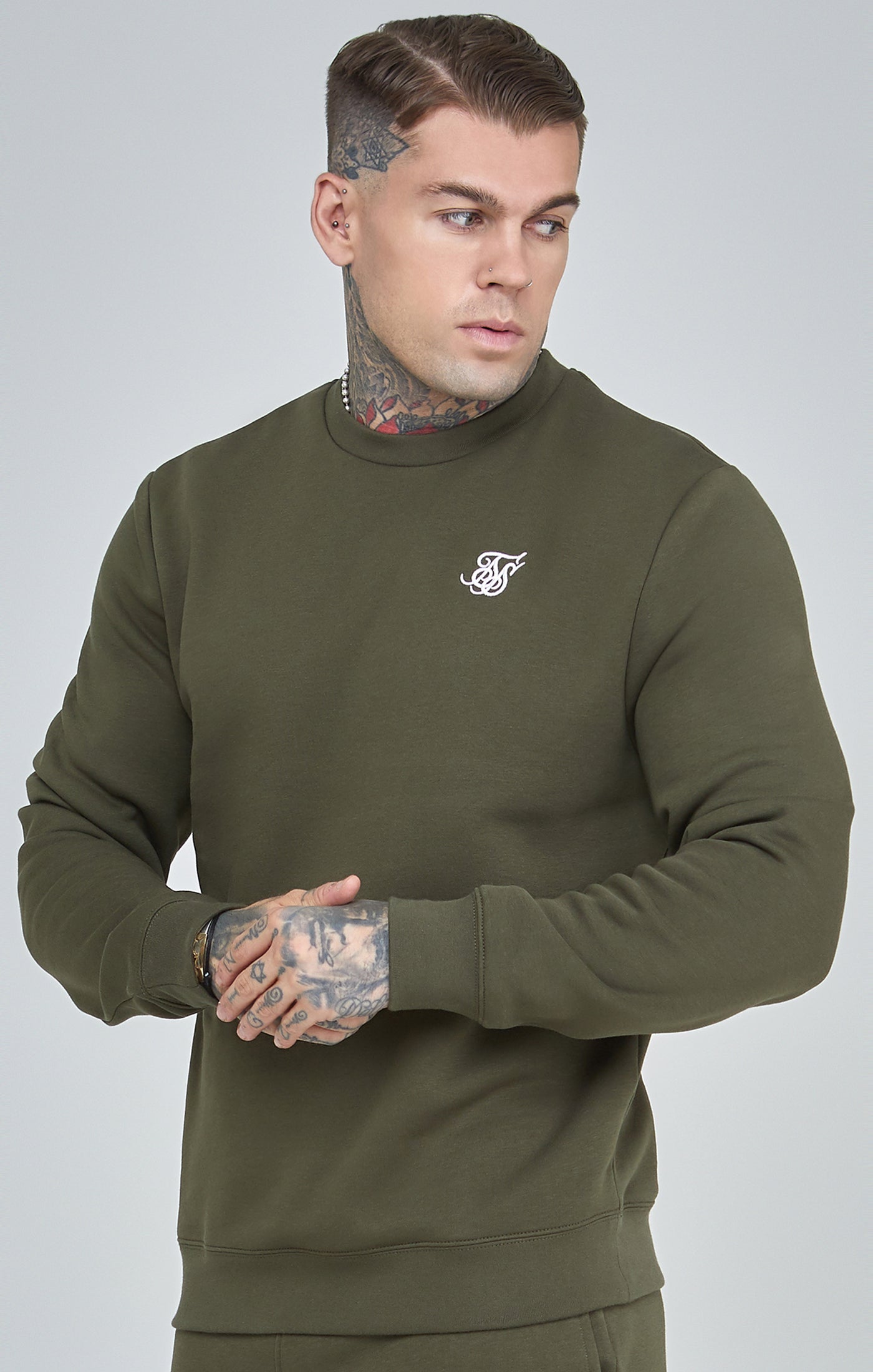 Essential sweatshirt in khaki Sweatshirts SikSilk   