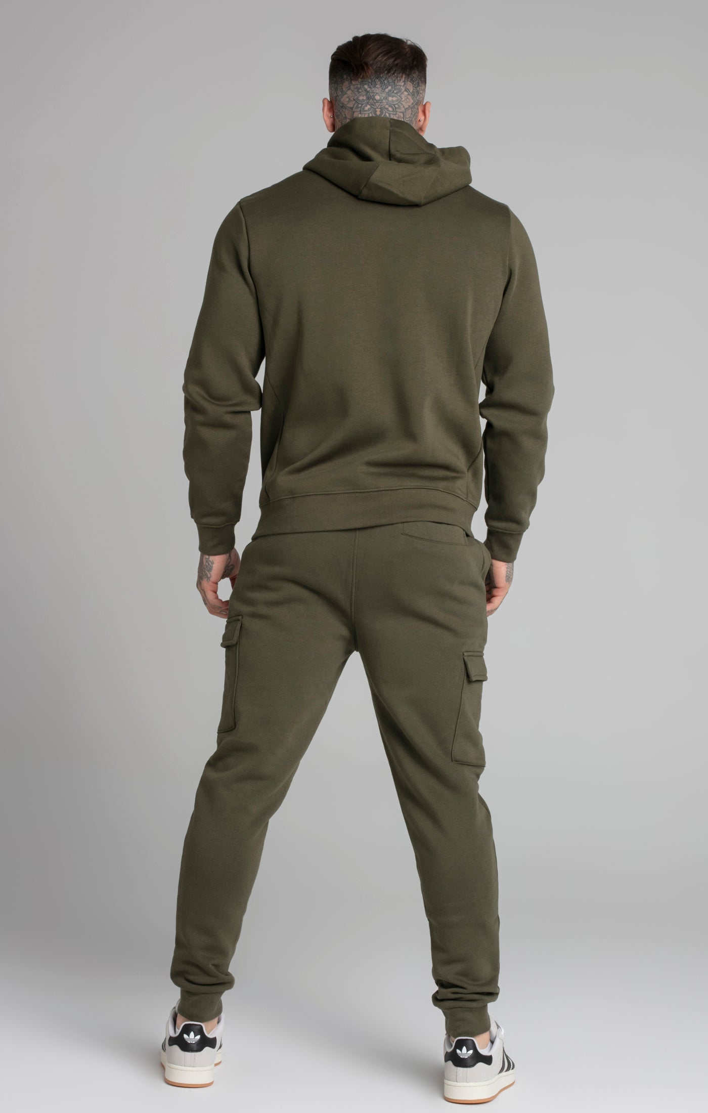 Essential Zip Through Funnel Hoodie in Khaki Hoodie SikSilk   