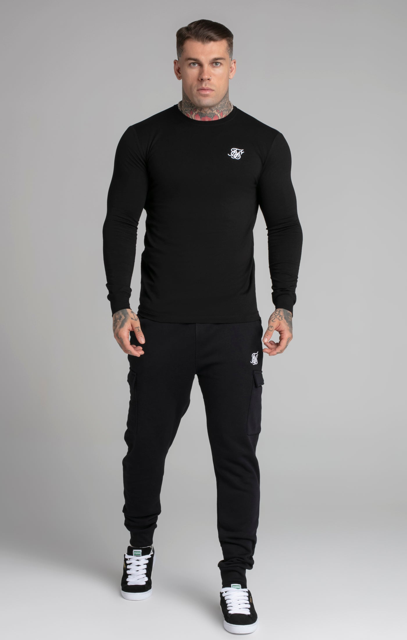 Essential Cargo Jogger in Black Pants SikSilk   