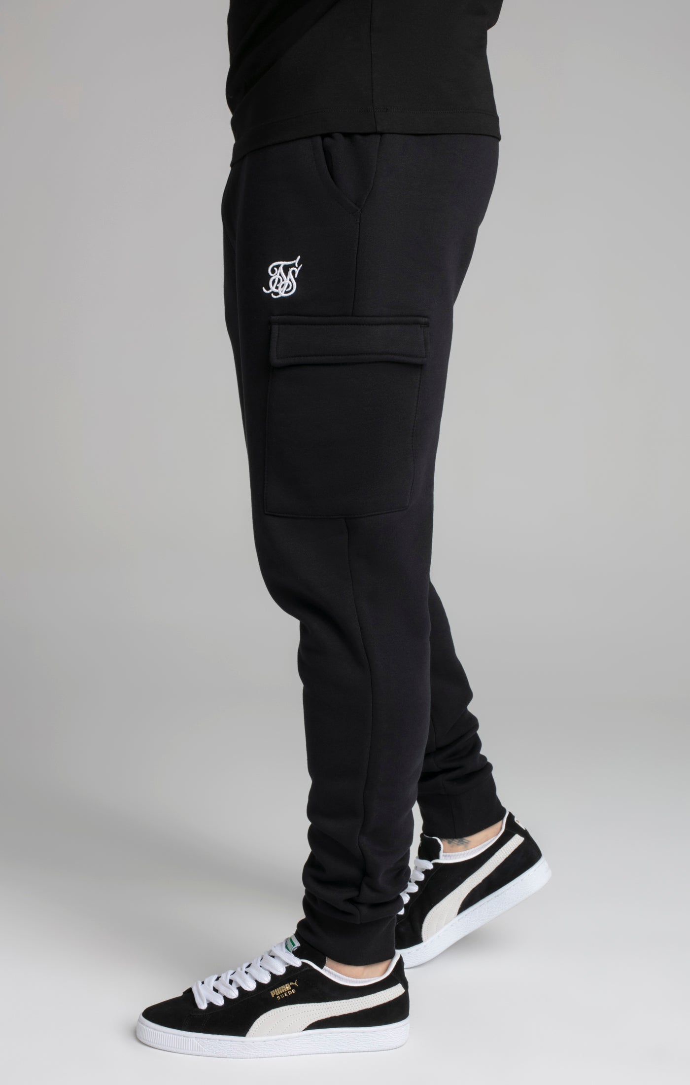 Essential Cargo Jogger in Black Pants SikSilk   