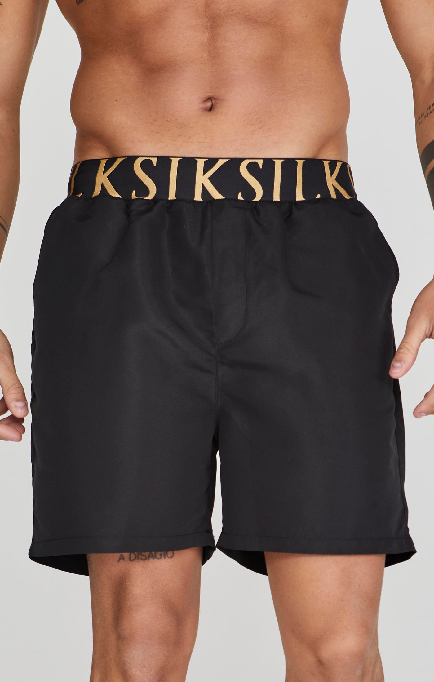 Swim Shorts in Black Swimming trunks SikSilk   