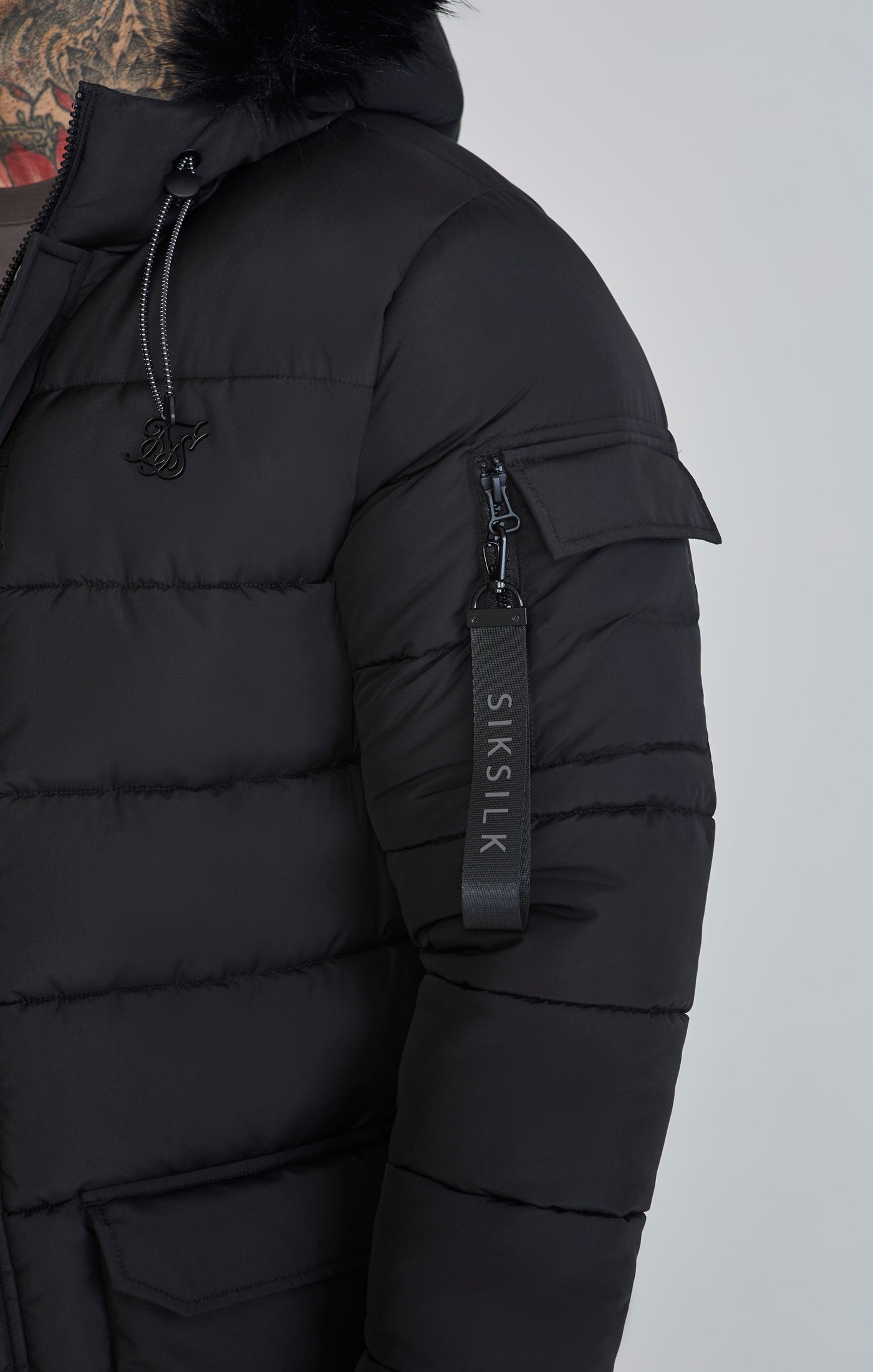 Parka in Black Jackets SikSilk   