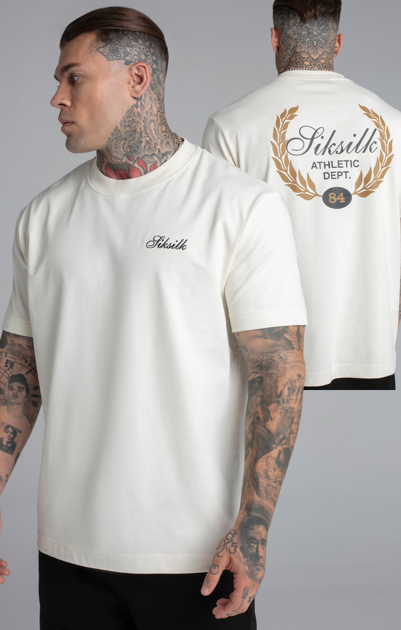 Graphic T-shirt in ecru T-shirts SikSilk   