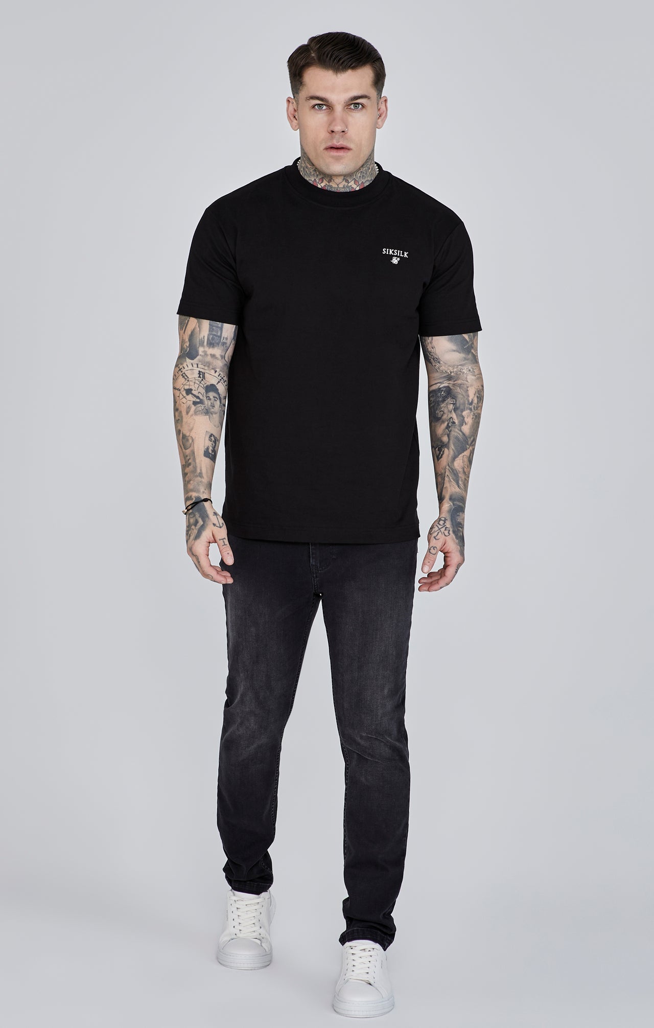 Slim Fit Jeans in Black Jeans SikSilk   