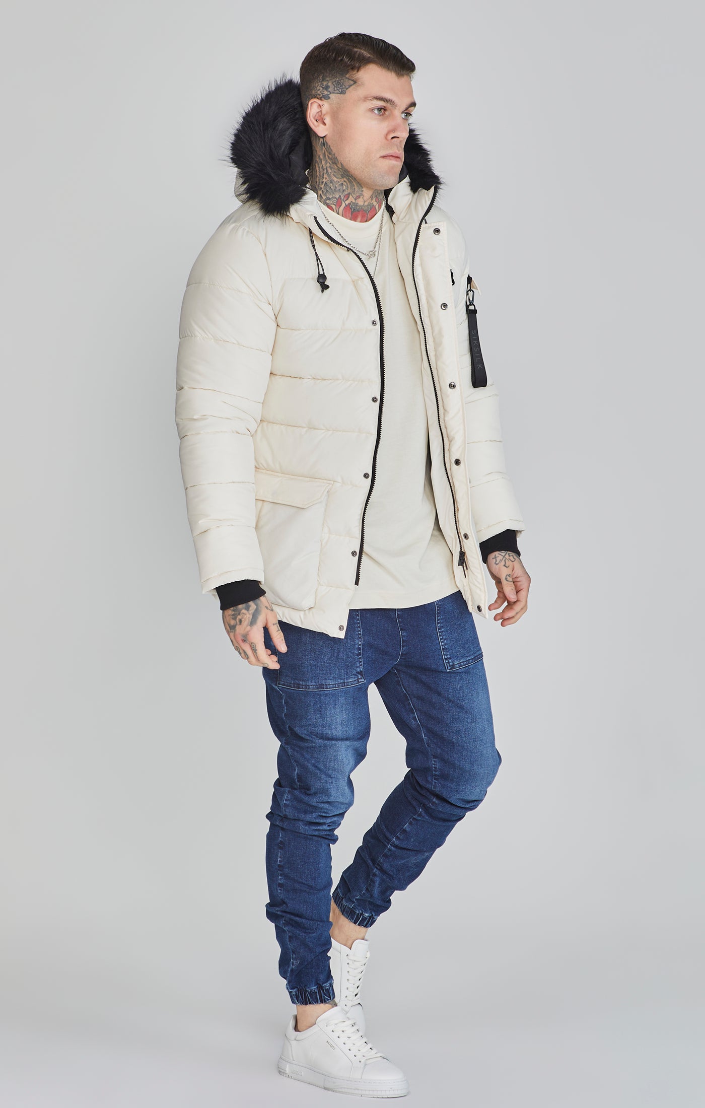 Parka in ecru Jackets SikSilk   