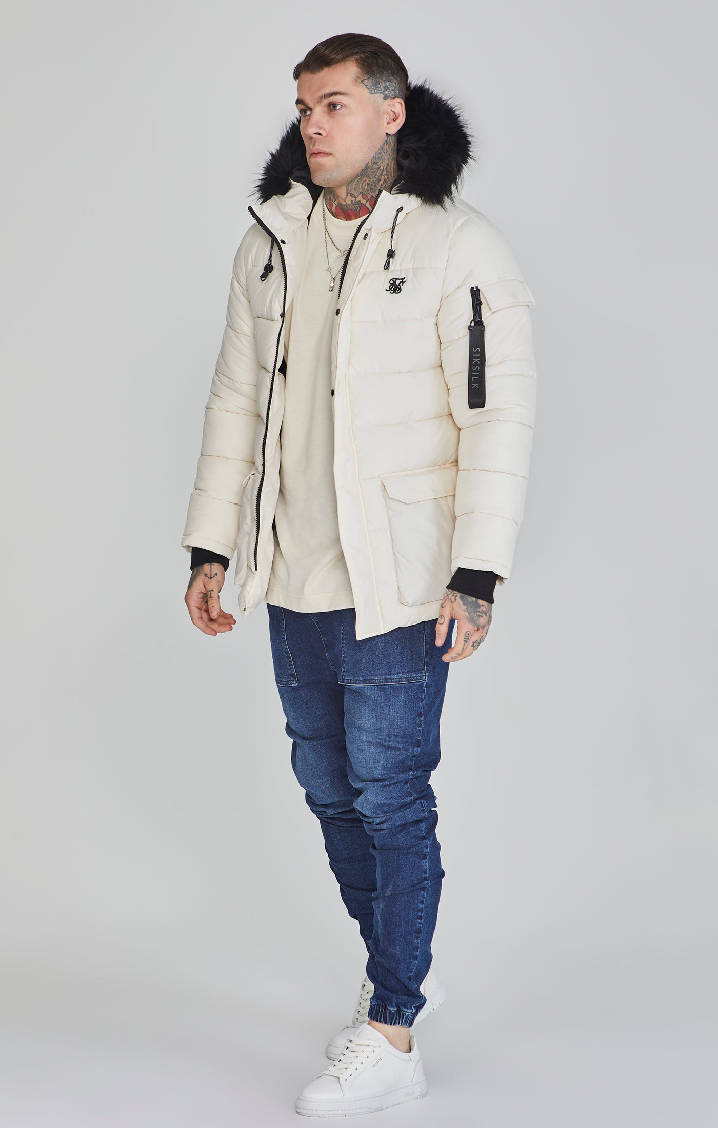 Parka in ecru Jackets SikSilk   