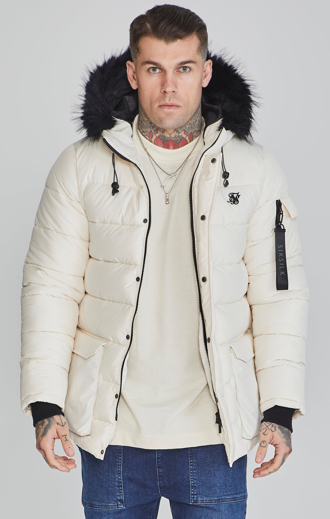 Parka in ecru Jackets SikSilk   