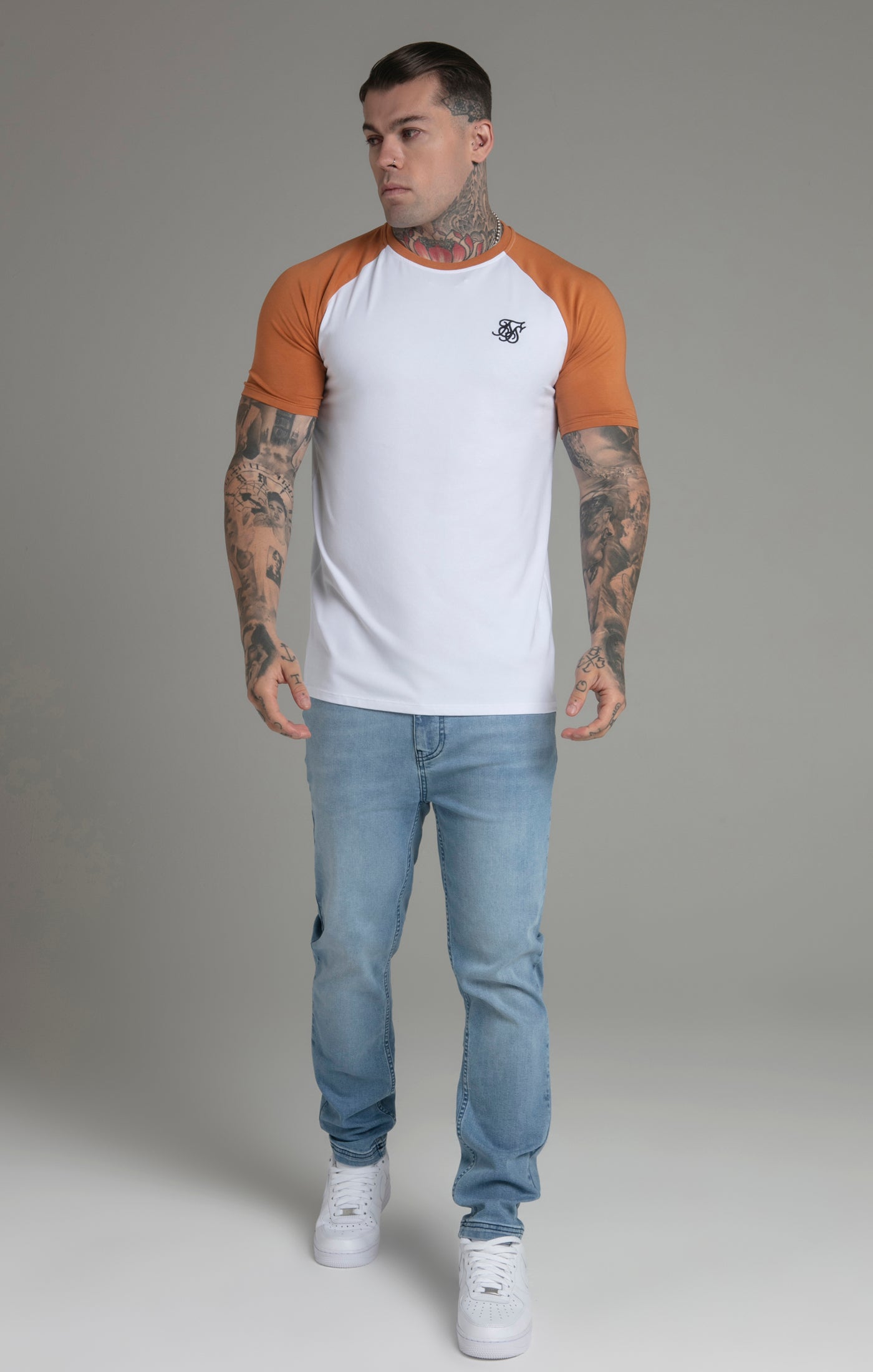 Raglan T-Shirt in White/Yellow T-Shirts SikSilk   