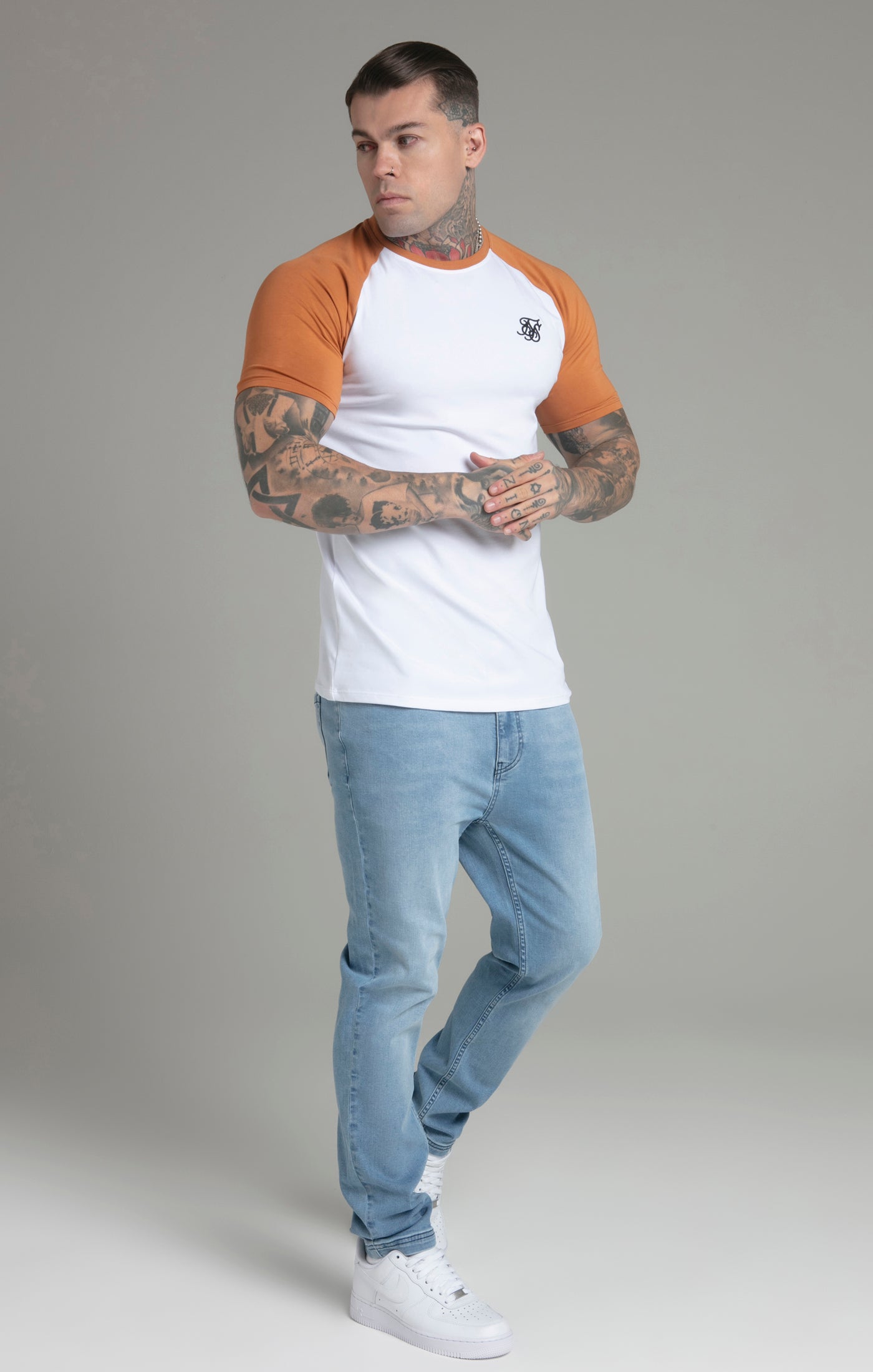 Raglan T-Shirt in White/Yellow T-Shirts SikSilk   