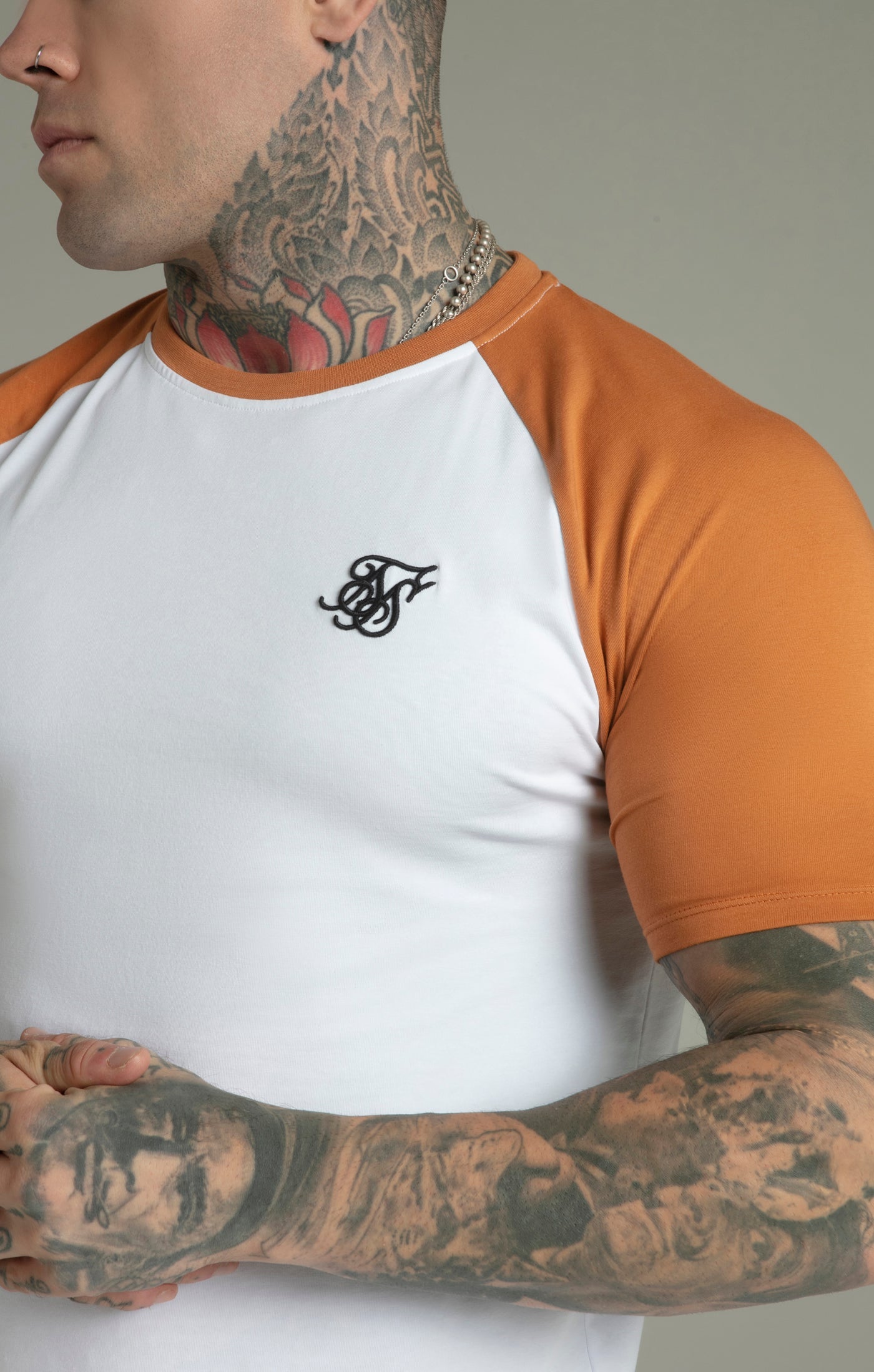 Raglan T-Shirt in White/Yellow T-Shirts SikSilk   