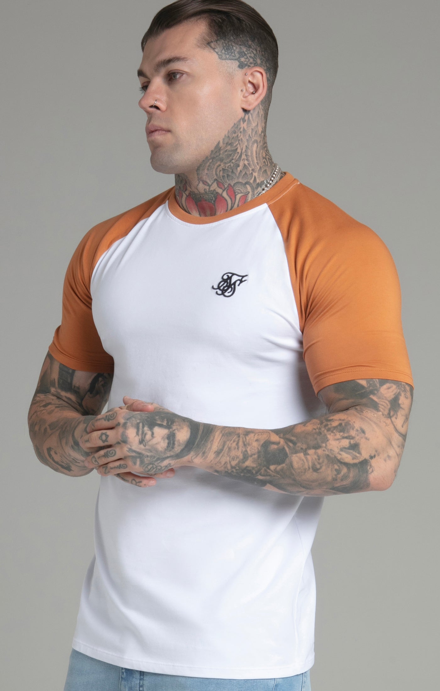 Raglan T-Shirt in White/Yellow T-Shirts SikSilk   